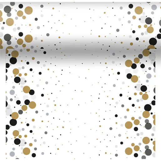 Duni Tischläufer Bubbles black 40 x 480 cm