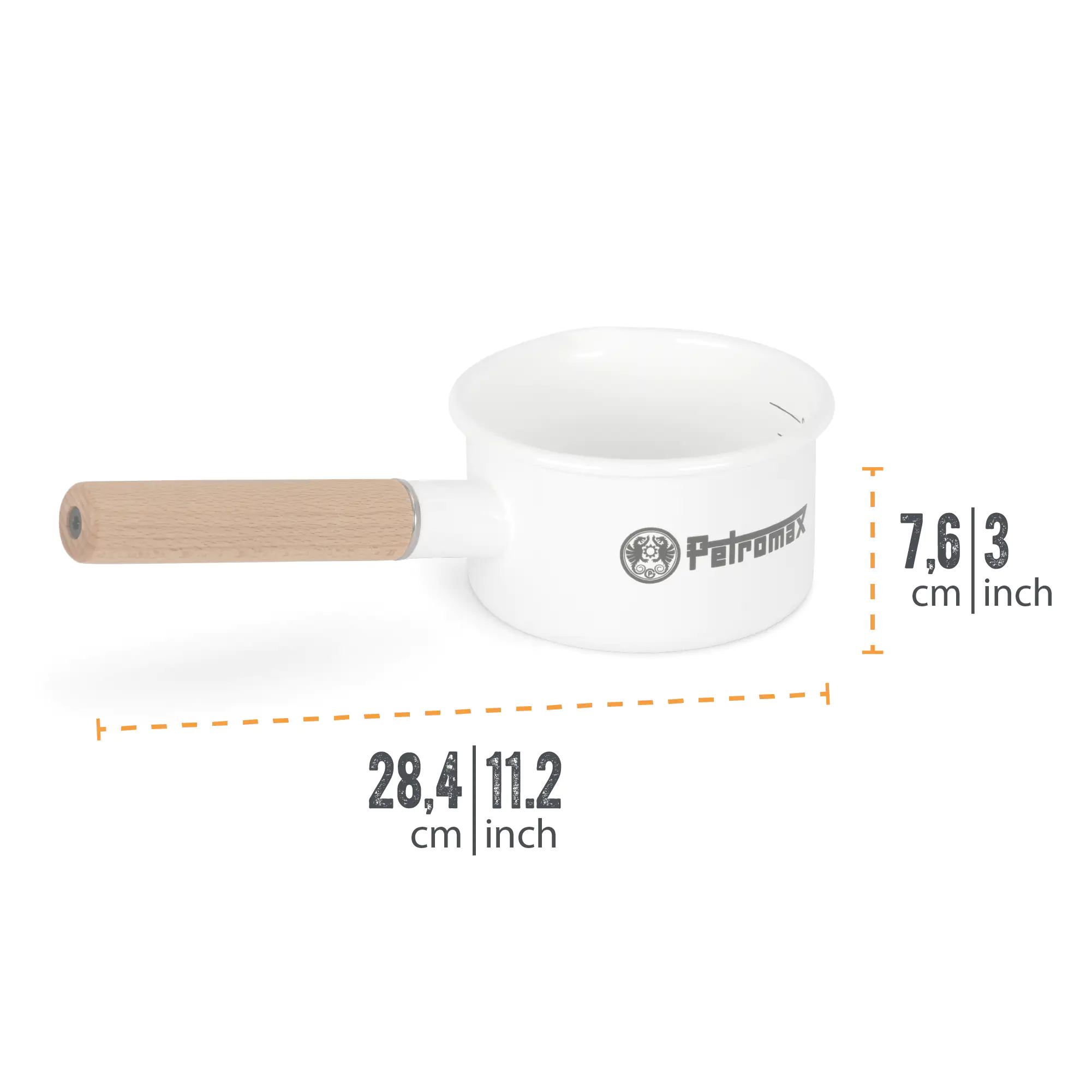 Petromax Stieltopf Emaille 0,5 Liter weiss