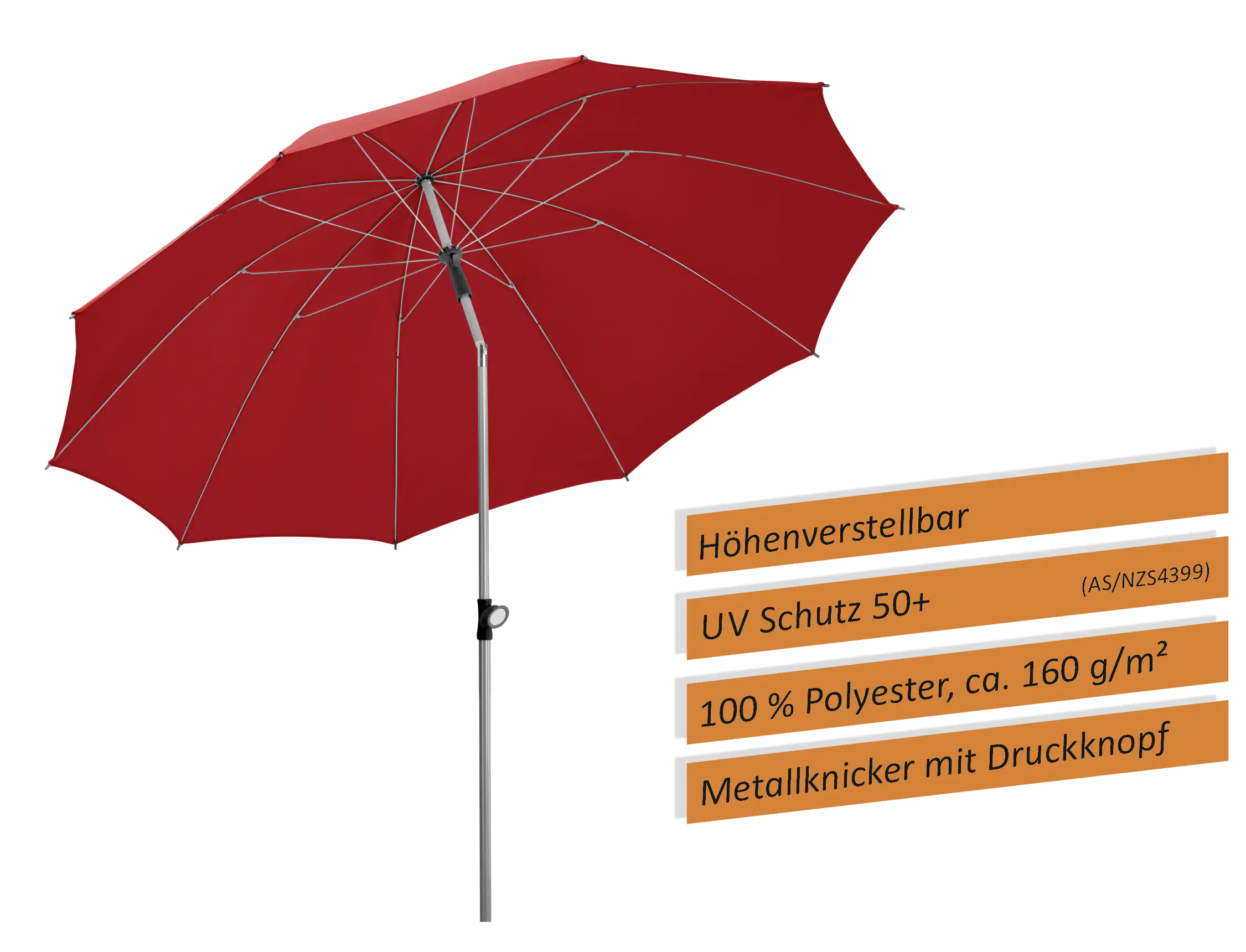 Schneider Sonnenschirm Locarno rot Ø 220 cm Schneider Sonnenschirm Locarno rot Ø 220 cm