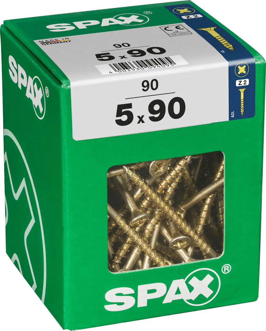 Spax Universalschrauben 5.0 x 90 mm PZ 2 - 90 Stk.
