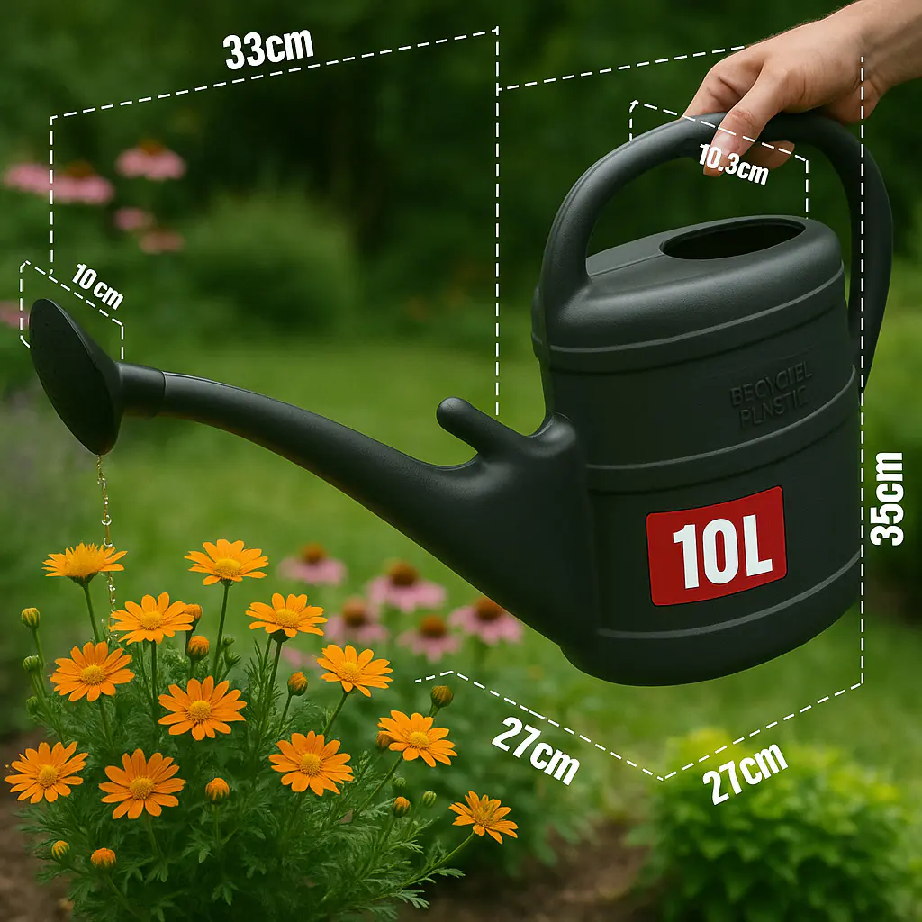 Geli Gießkanne 10 L mit Brause Kunststoff recycelt grau