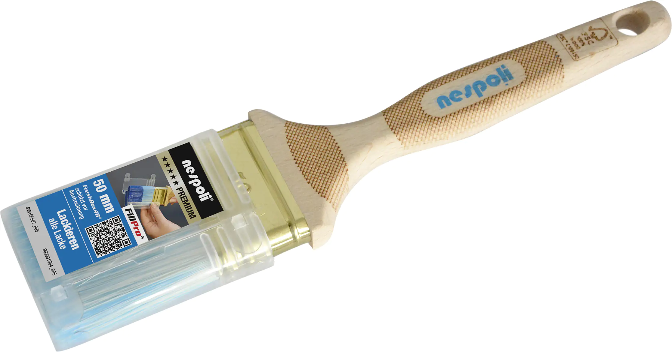 Nespoli FillPro Flachpinsel alle Lacke LaserTouch-Griff 8. Stärke, 50 mm