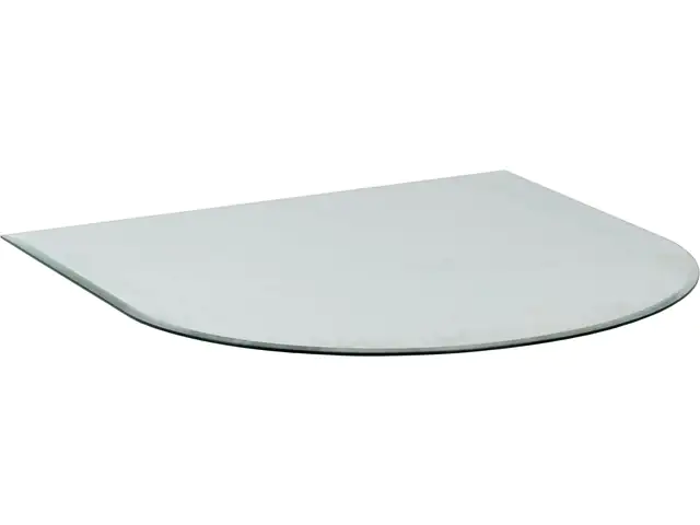 FireFix Bodenplatte Glas 100 x 120 cm halbrund Funkenschutzplatte
