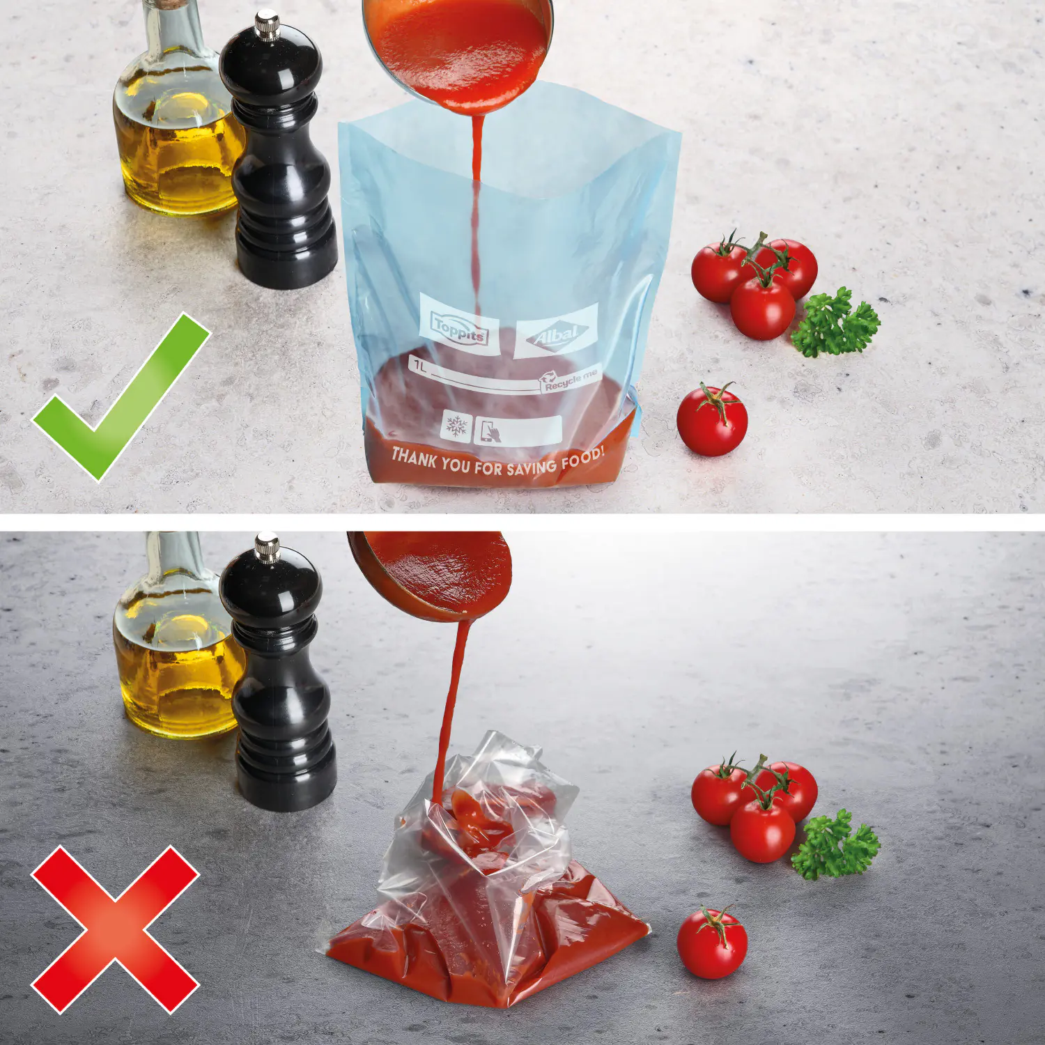 Toppits® Gefrierbeutel Standboden 1L NP 