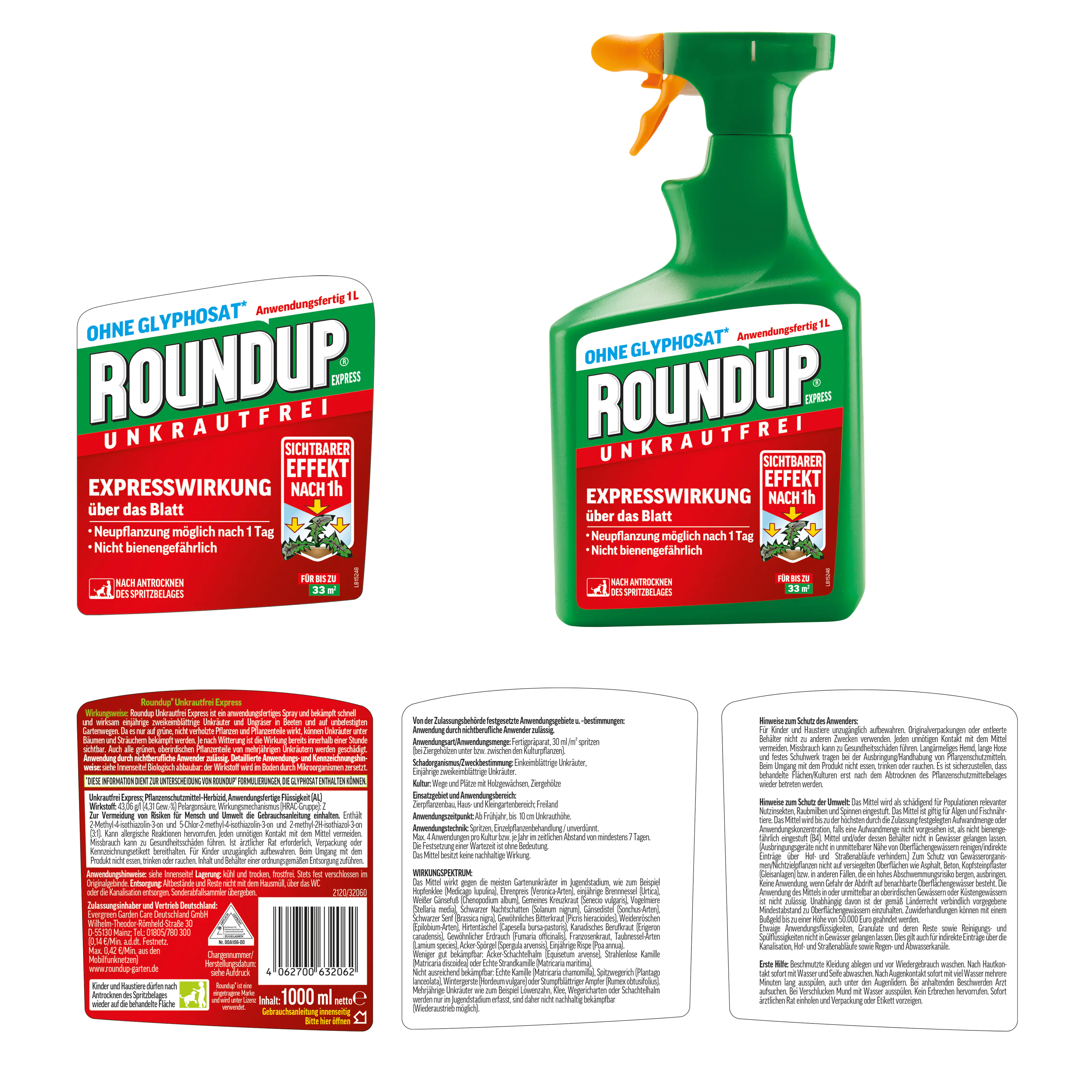 Roundup Unkrautfrei Express Spray 1 L Roundup Unkrautfrei Express Spray 1 L