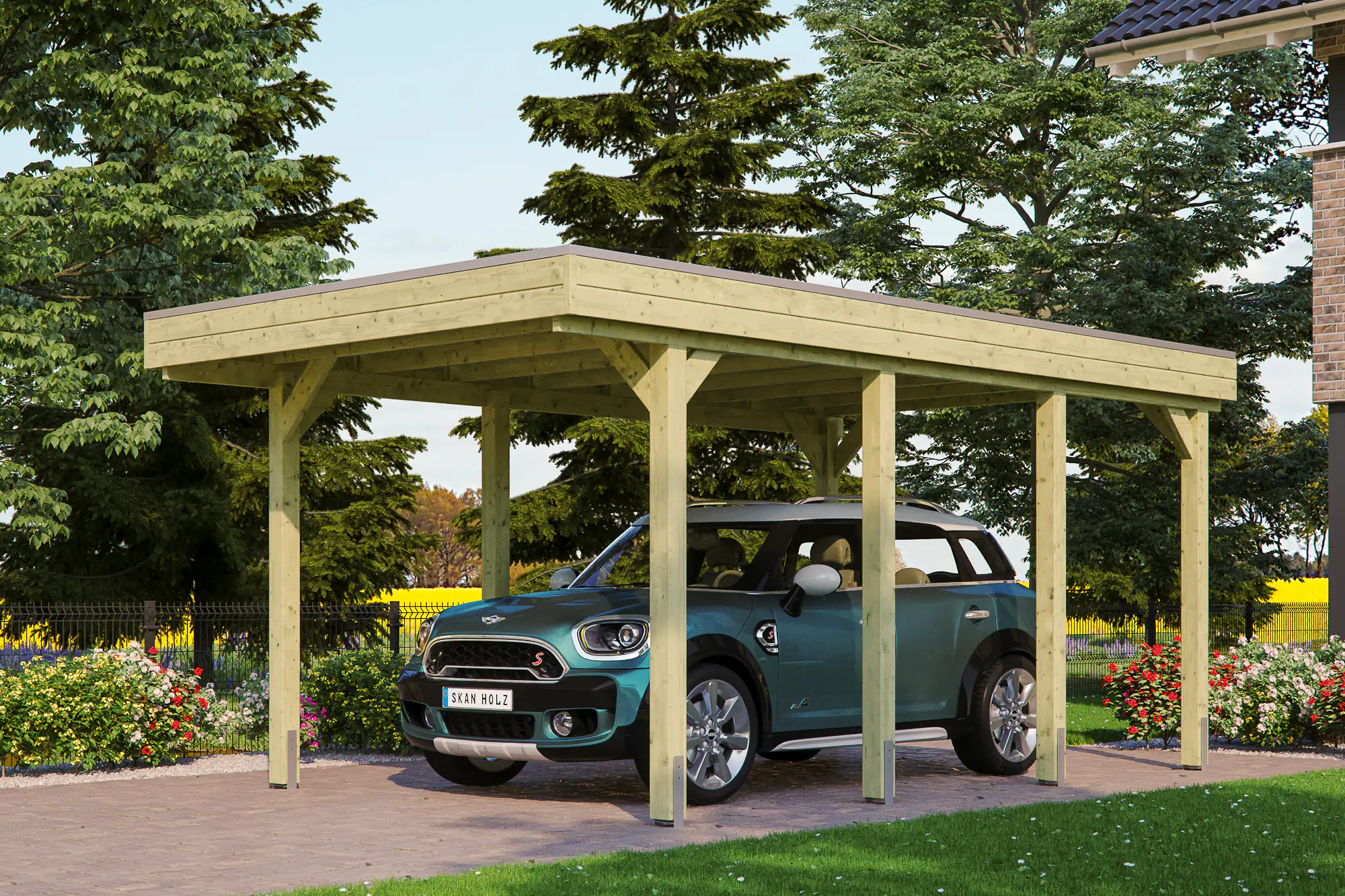 SKAN HOLZ Carport Friesland 314 x 555 cm mit EPDM-Dach
