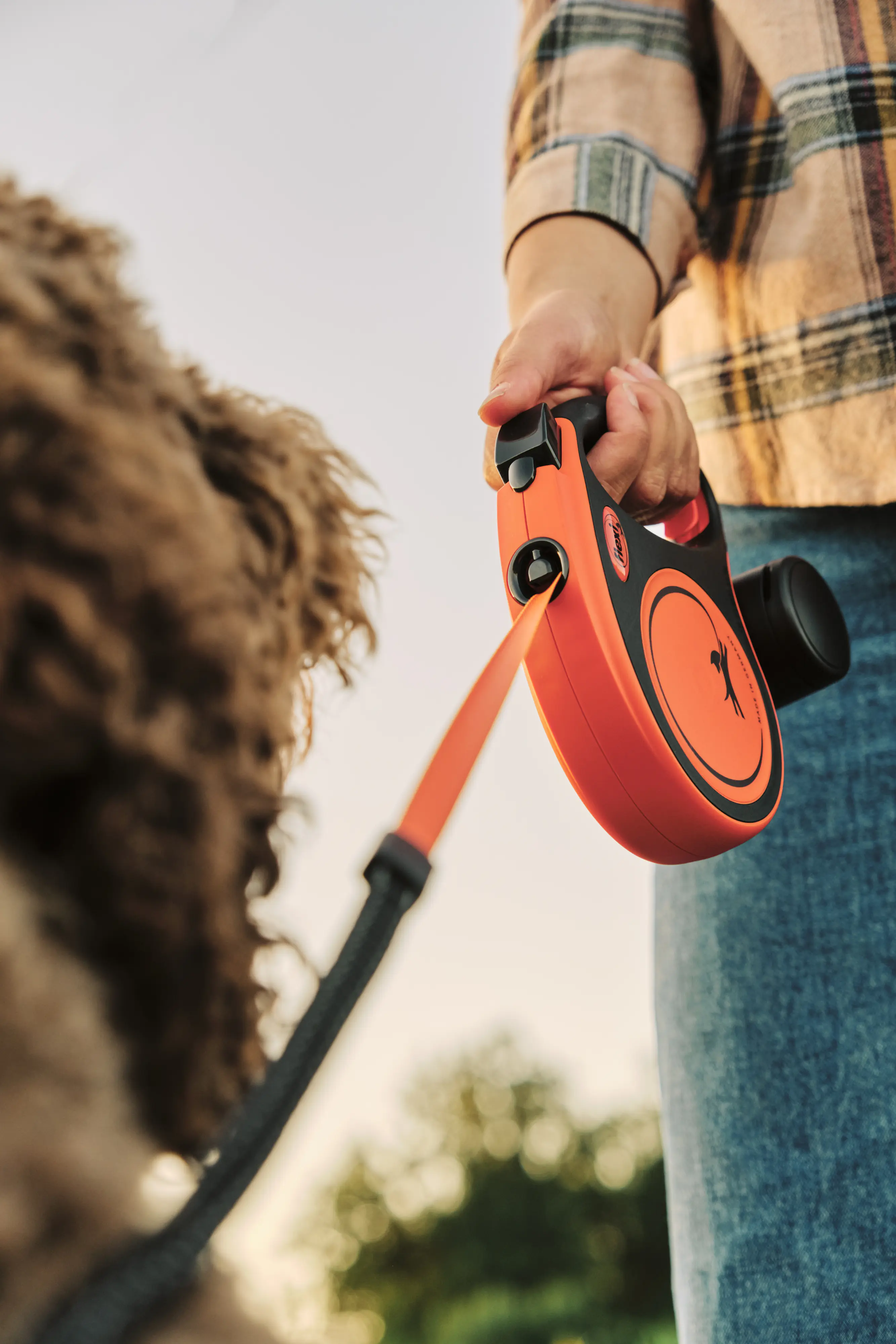 Flexi Hundeleine Xtrem schwarz/orange Gurt 5 m