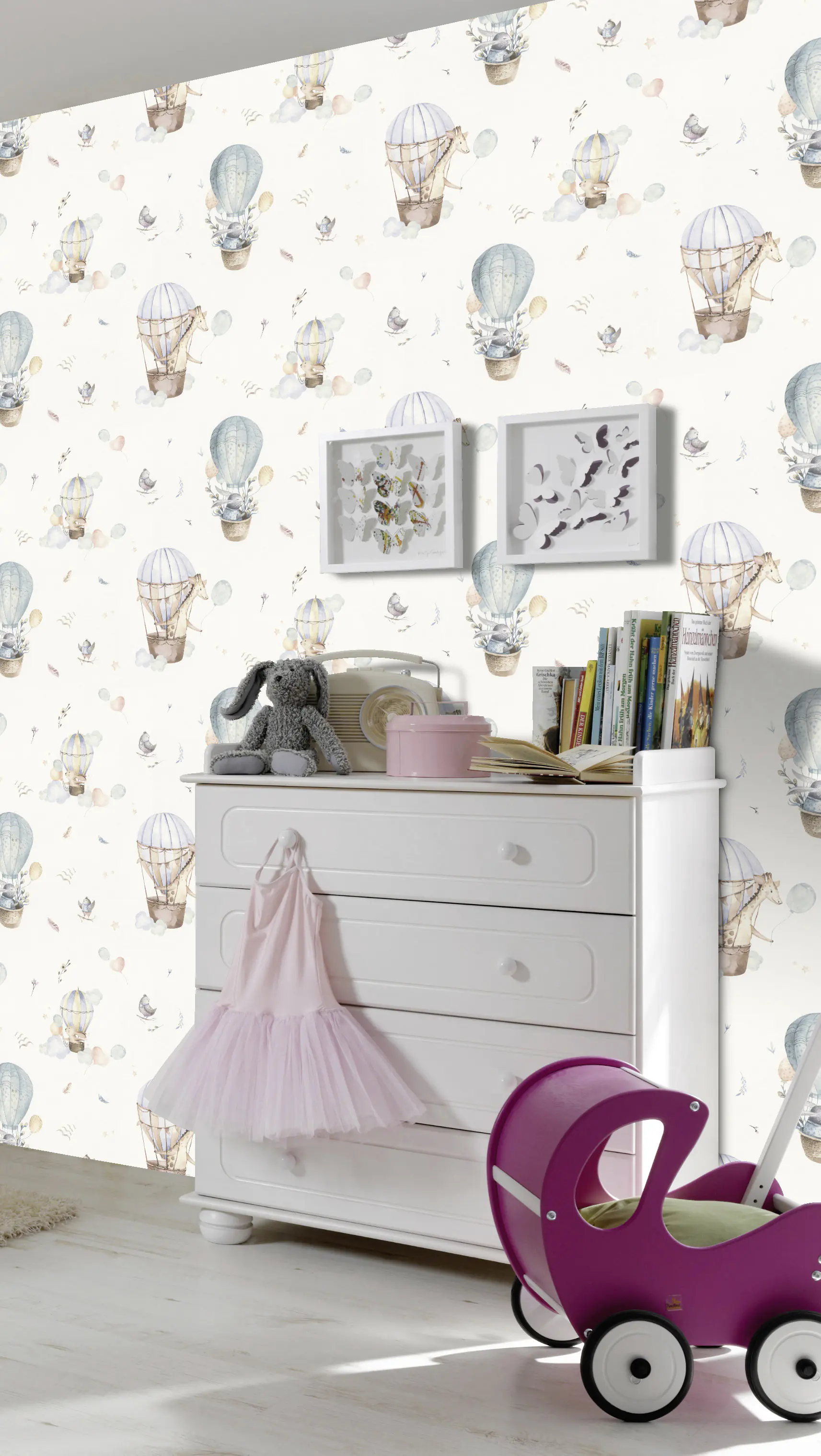 Rasch Vliestapete 300512, Kids World, Heißluftballons, 10,05 x 0,53 m