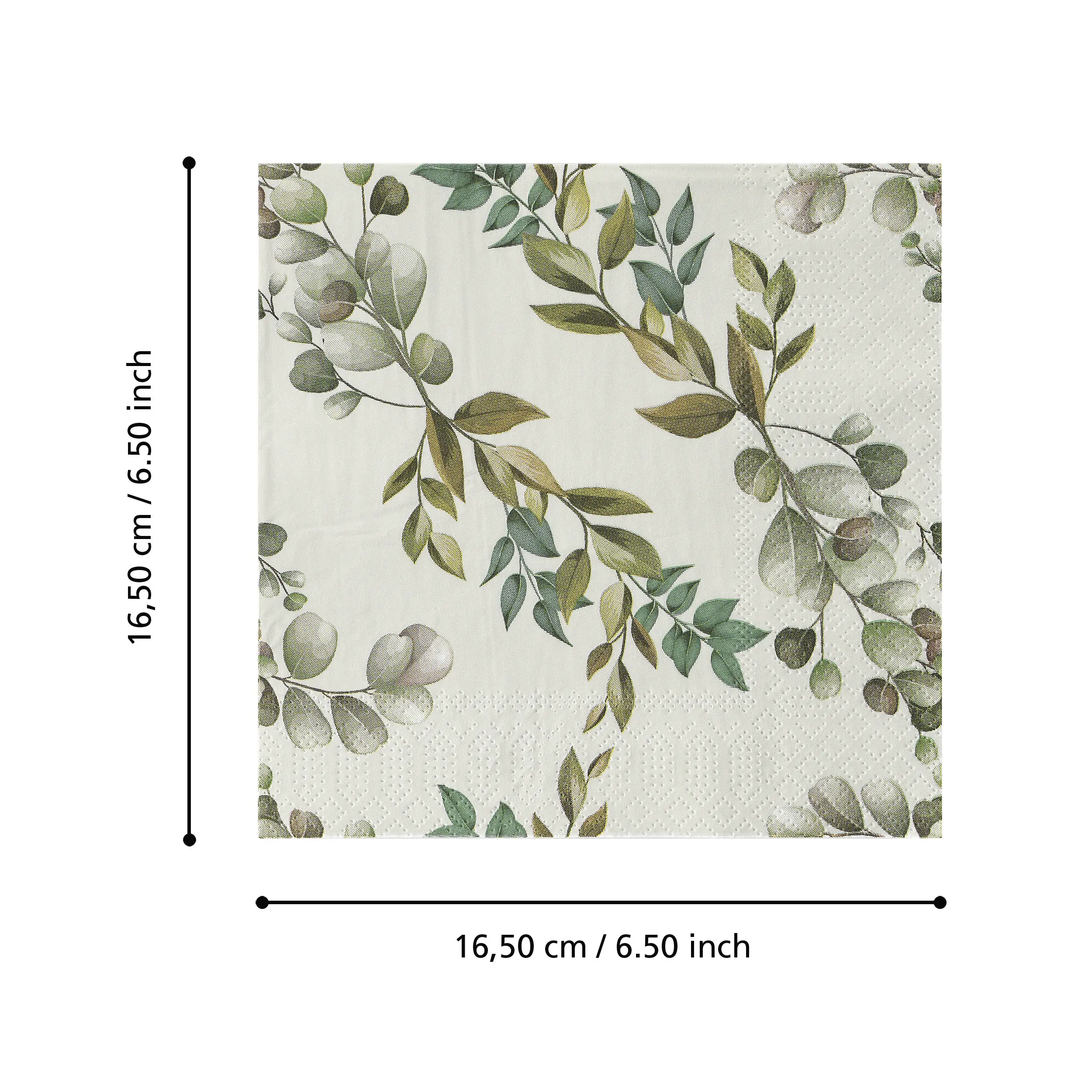 Eglo Servietten Bunte Blätter Mahuli weiß/grün 16,5 x 16,5 cm - 20er Pack