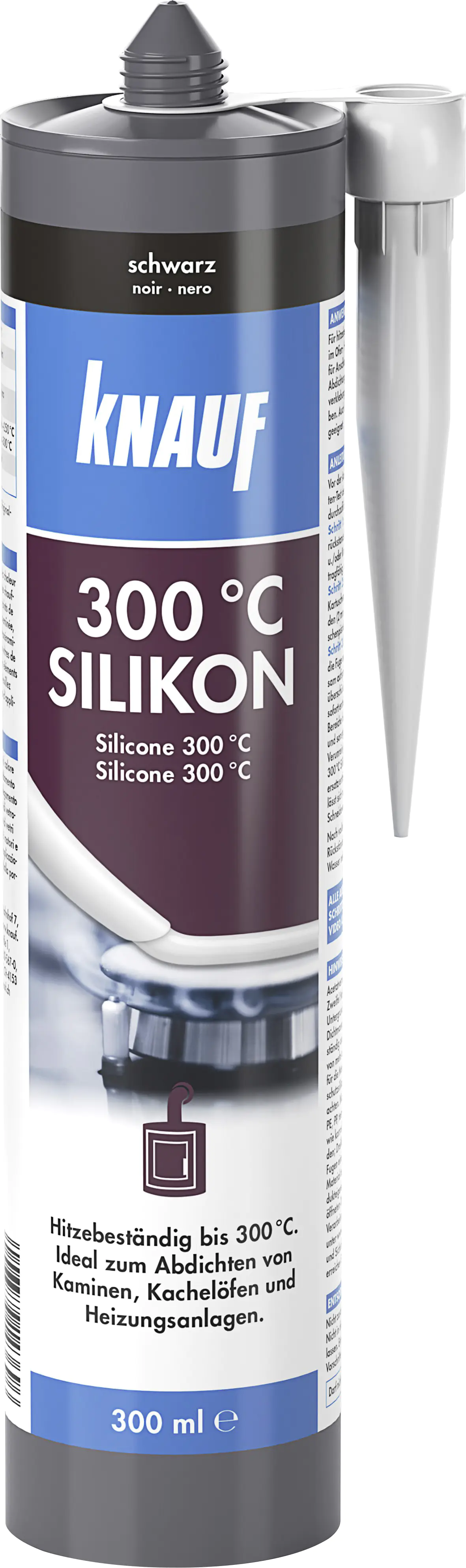 Knauf 300 °C Silikon 300 ml schwarz 