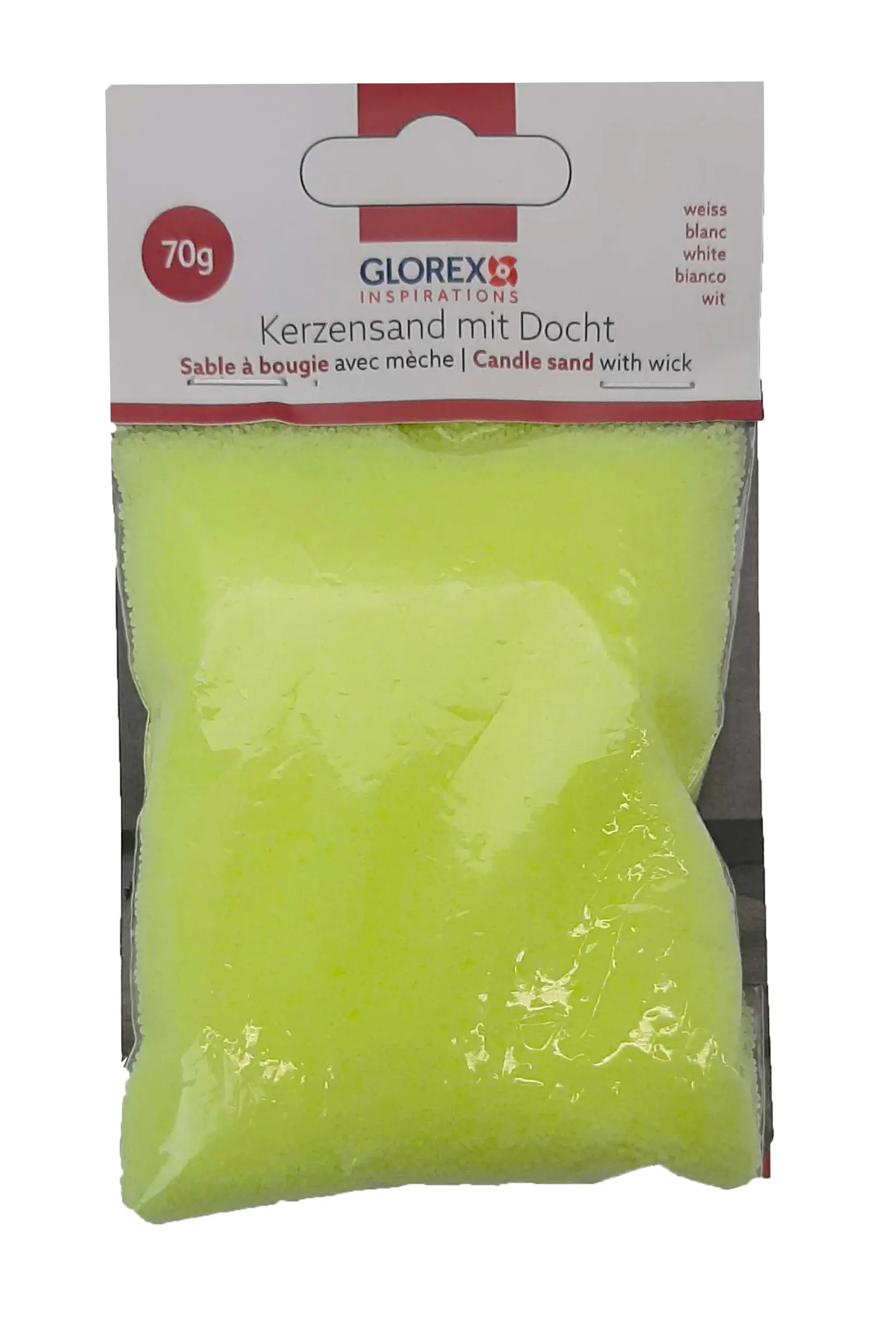 Glorex Kerzensand mit Docht 70 g gelb