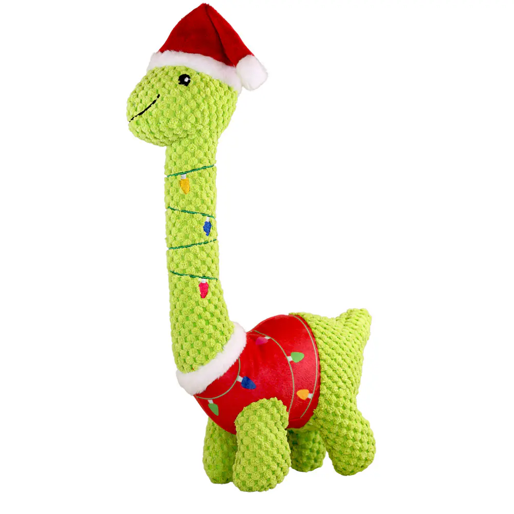Nobby Hundespielzeug Xmas Plüsch Dino mit Squeaker 37 cm grün