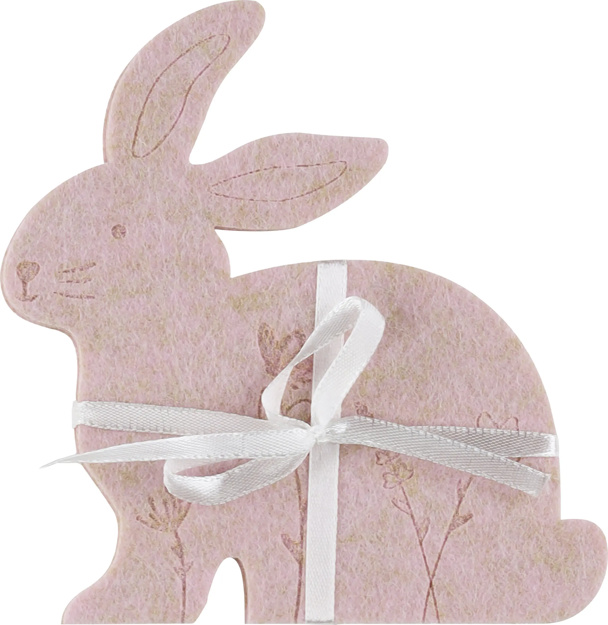 Deko-Untersetzer Tisch Hase aus Filz 12 x 13,5 cm rosa 3er Set