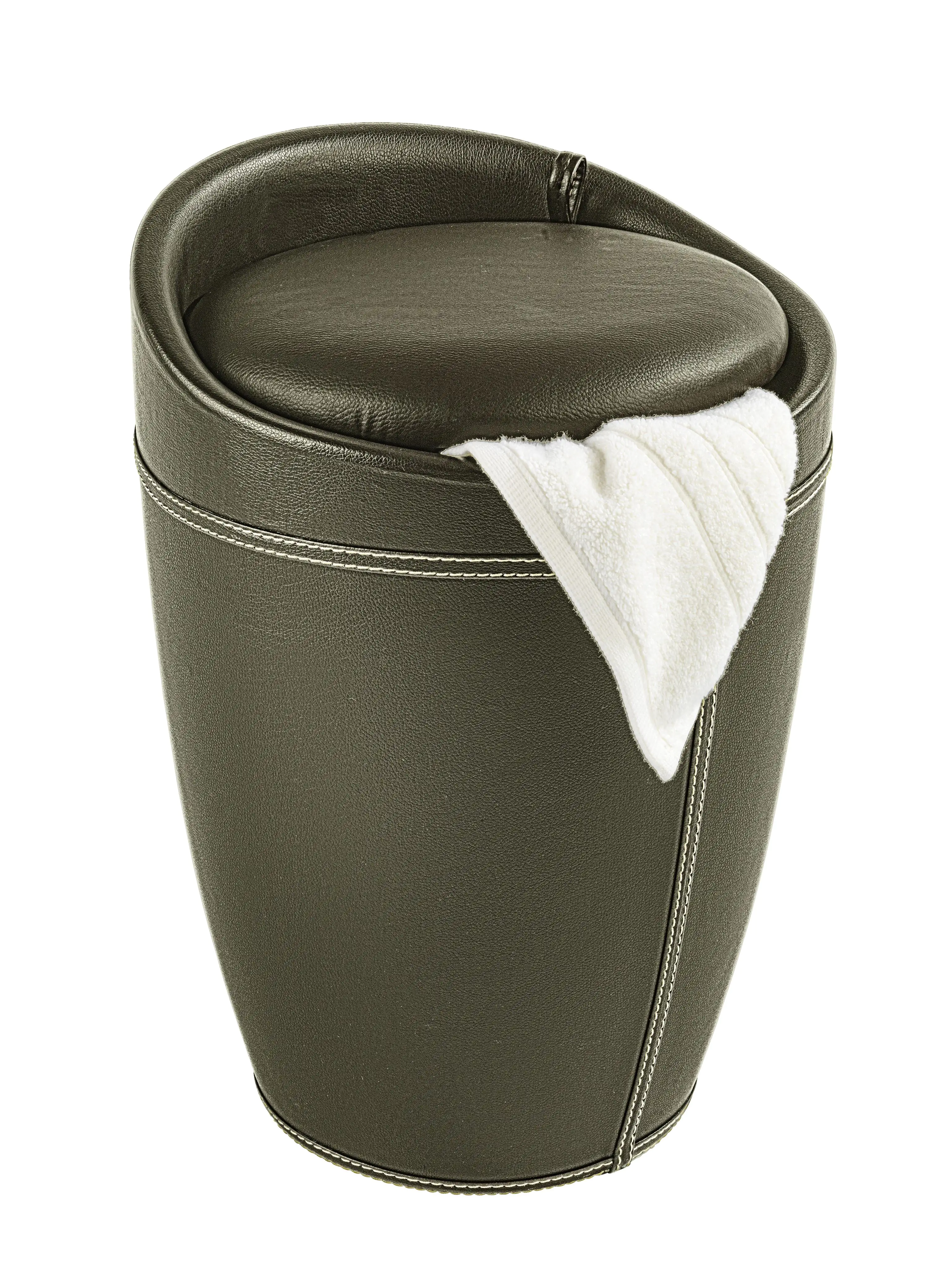 4008838492949 Wenko Wäschesammler Candy in Lederoptik 20 l, braun