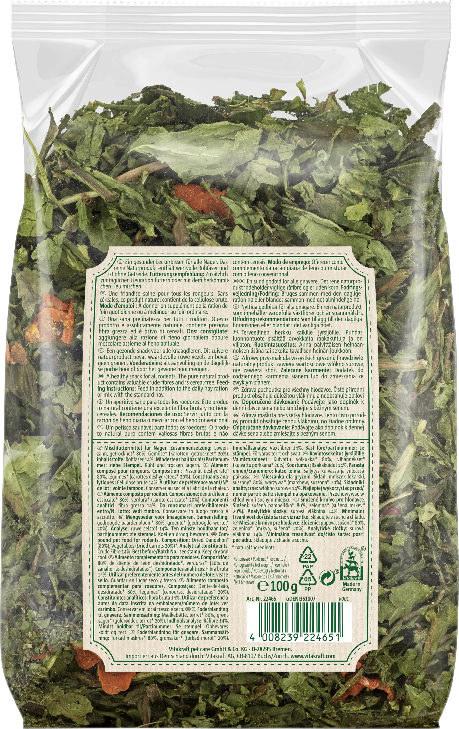 Vitakraft V.Verde NatureMix Löwenzahn & Karotte 100 g