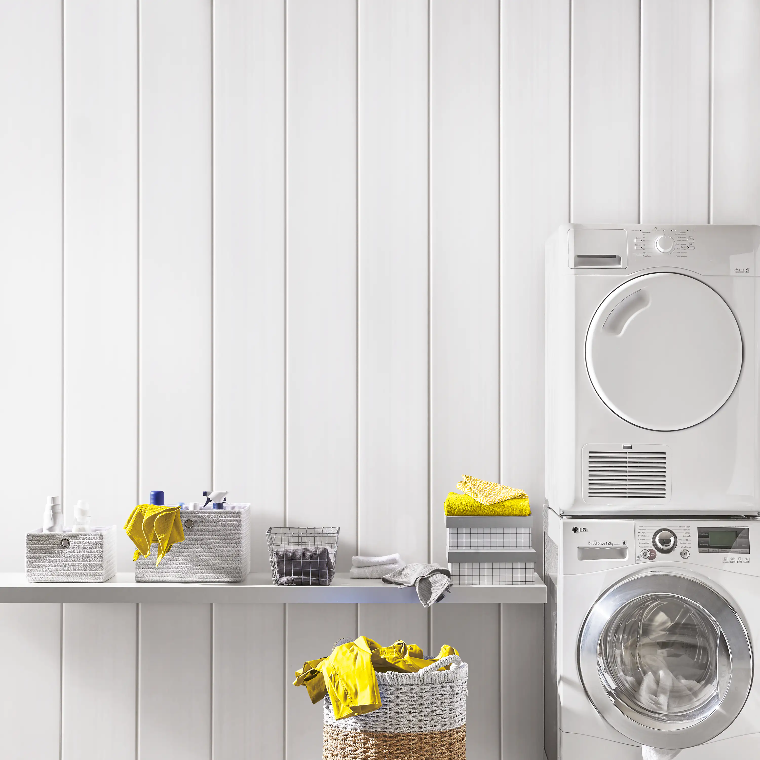 Grosfillex Kunststoff Aussenpaneele Line 3000 260 x 37,5 cm 8 mm weiß