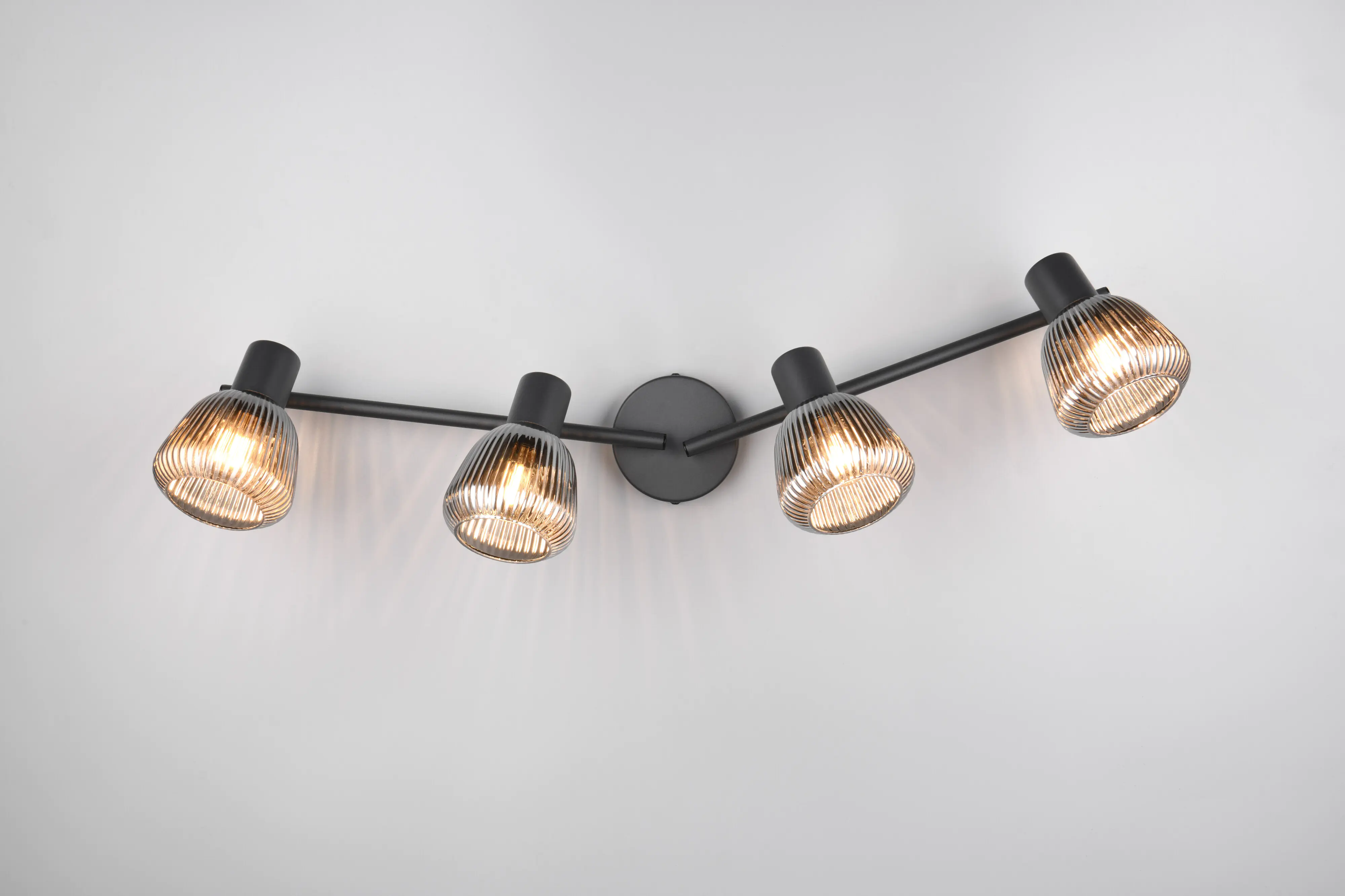 Trio Leuchten 4er Spot Tarifa E14 schwarz matt Metall/Glas