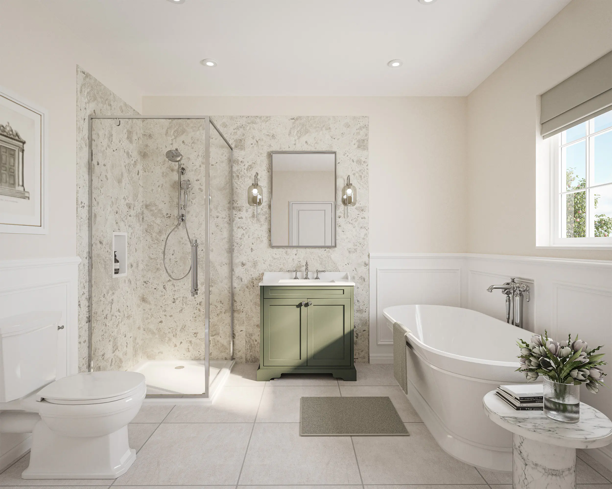 Wetwall Elite Wandpaneel  Terrazzo Rock 120 x 242 cm mit Nut & Feder