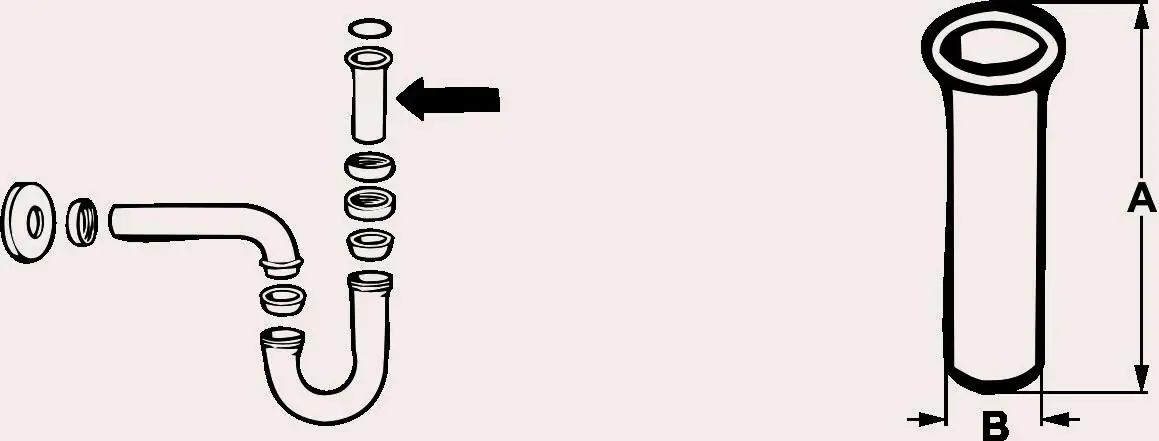 Cornat Tauchrohr für Siphon verchromt Ø 32 x 290 mm