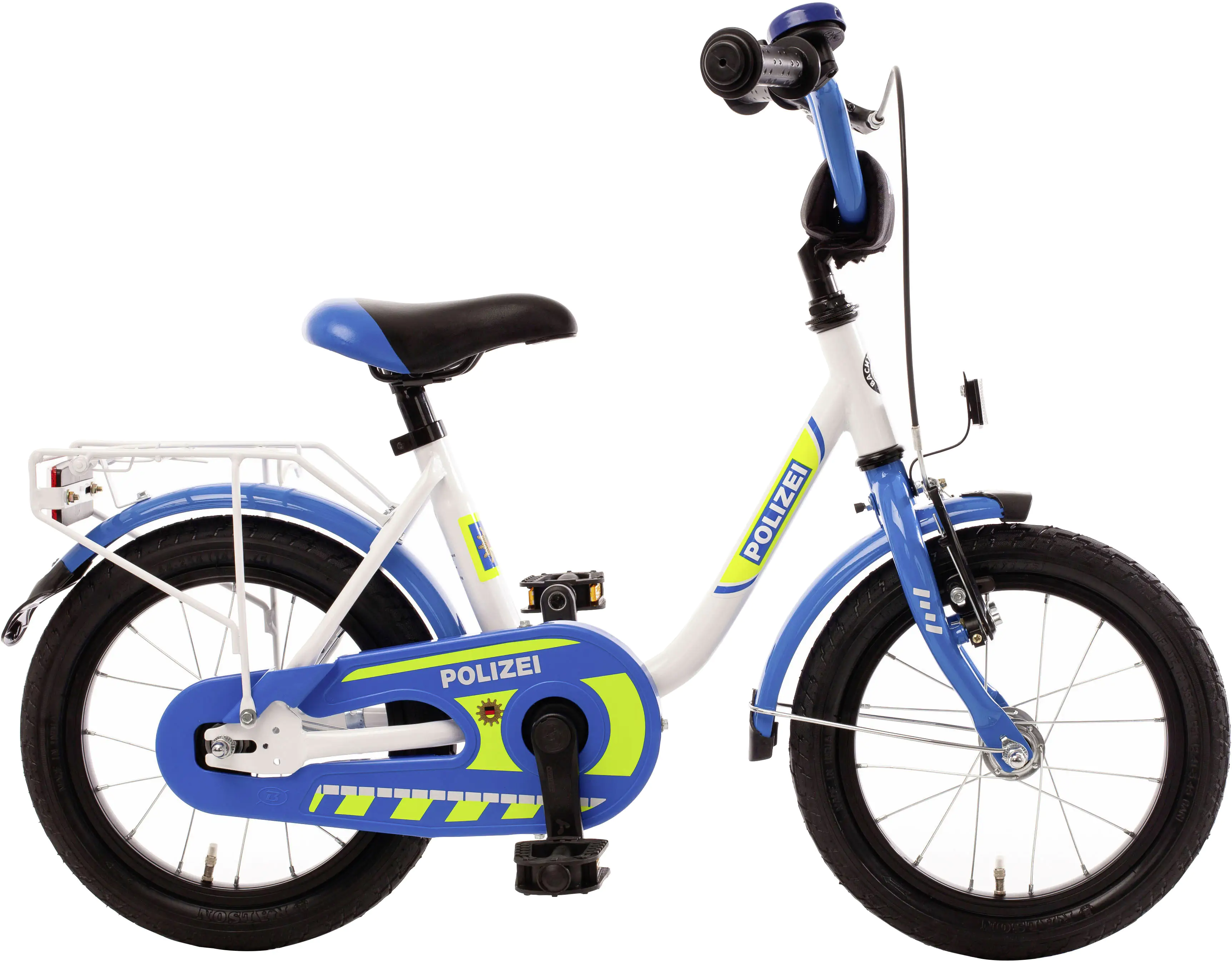 Bachtenkirch Kinderfahrrad Polizei 16 Zoll kristallweiß/blau/neon