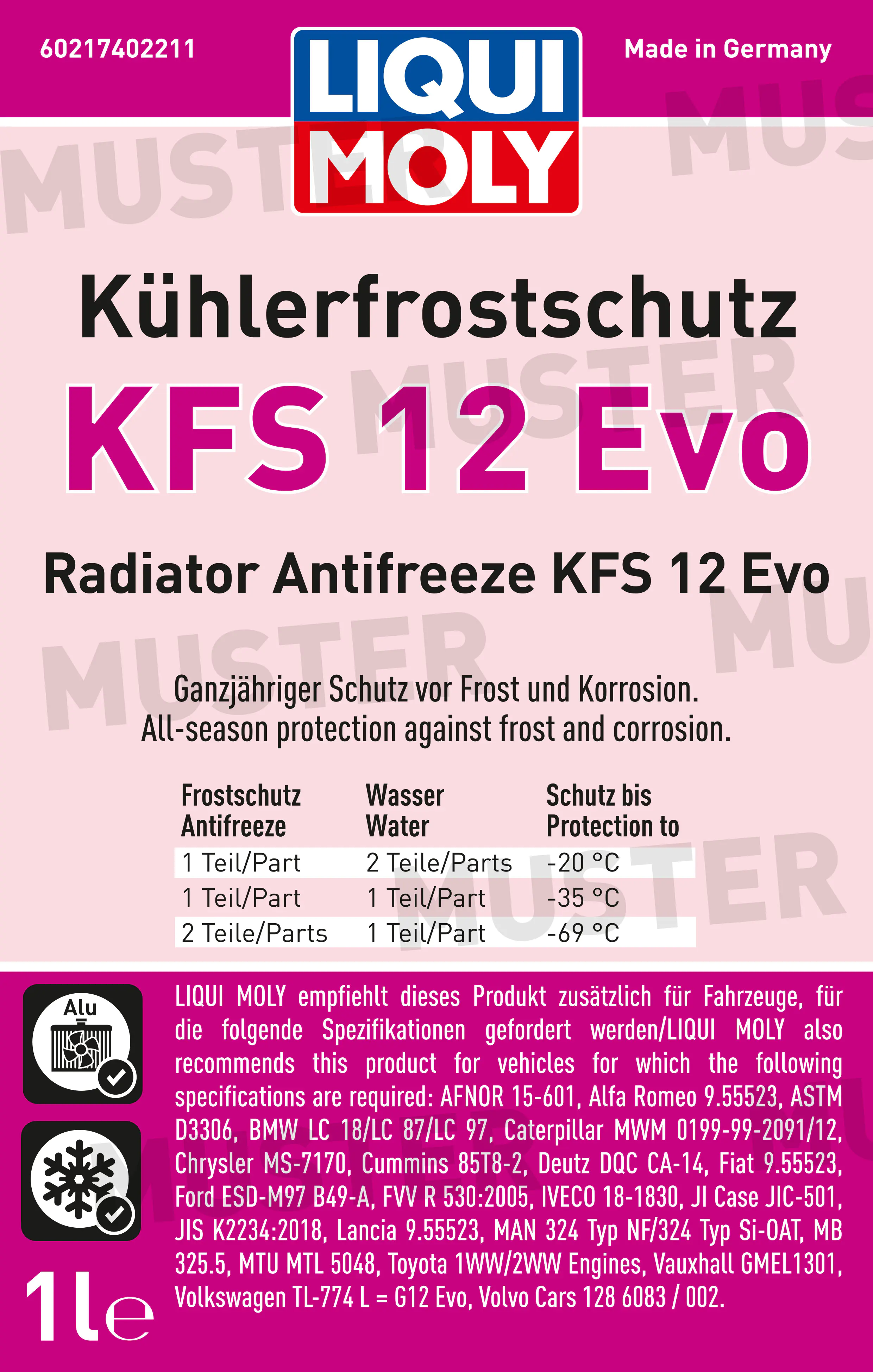 Liqui Moly Kühlerfrostschutz KFS 12 Evo 1L