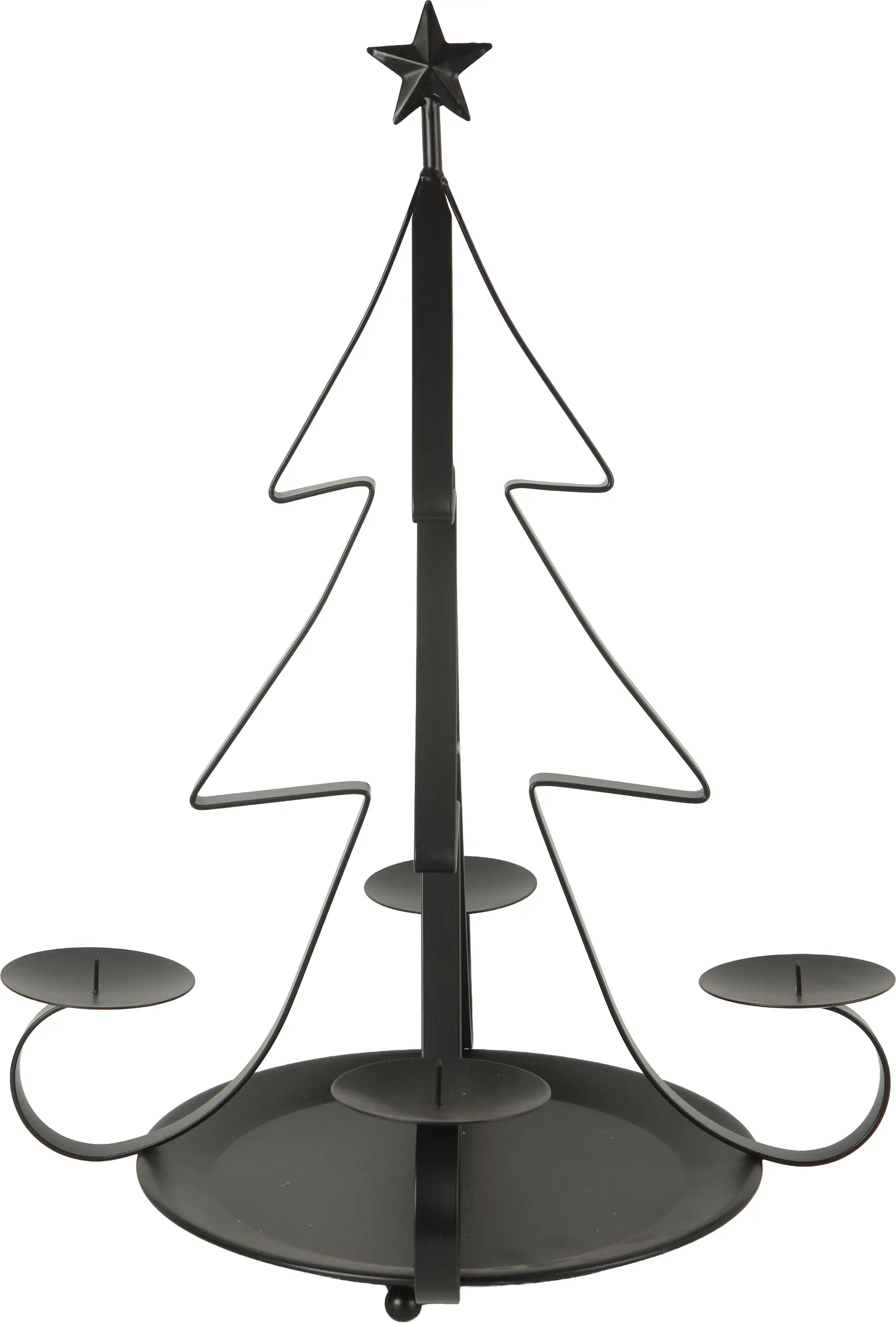 TrendLine Deko Kerzenhalter für 4 Kerzen Metall Ø 35 x 48 cm schwarz