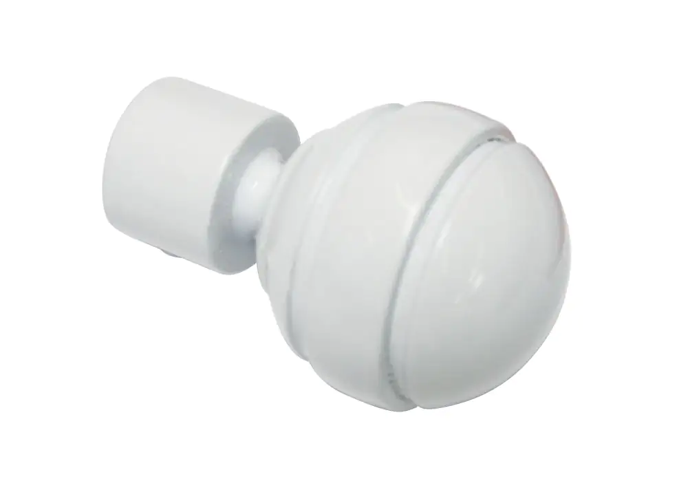 Gardinia Endknopf Kugel zu Stilprogramm Chicago, Ø 20 mm, weiß, 2-er Pack