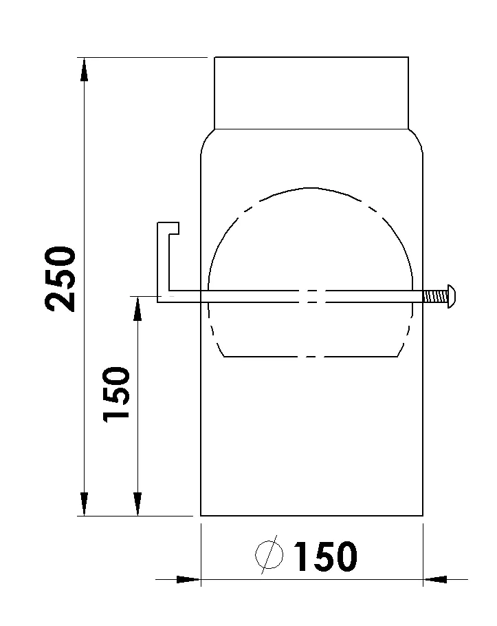 FireFix Ofenrohr Ø 150 mm, 25 cm, mit Drosselklappe, schwarz FireFix Ofenrohr Ø 150 mm, 25 cm, mit Drosselklappe, schwarz