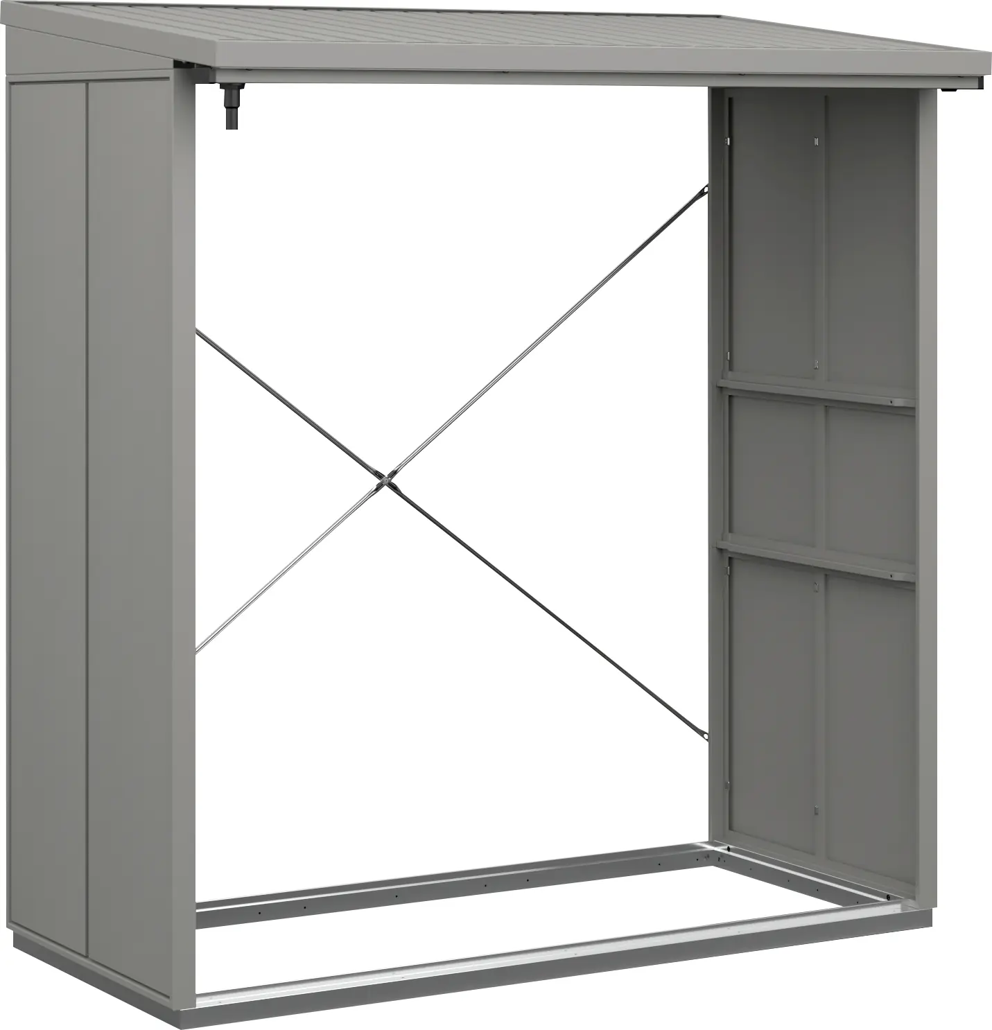 Ecostar Kaminholzregal Elegant-V Typ 2, graualuminium, mit Verstrebung