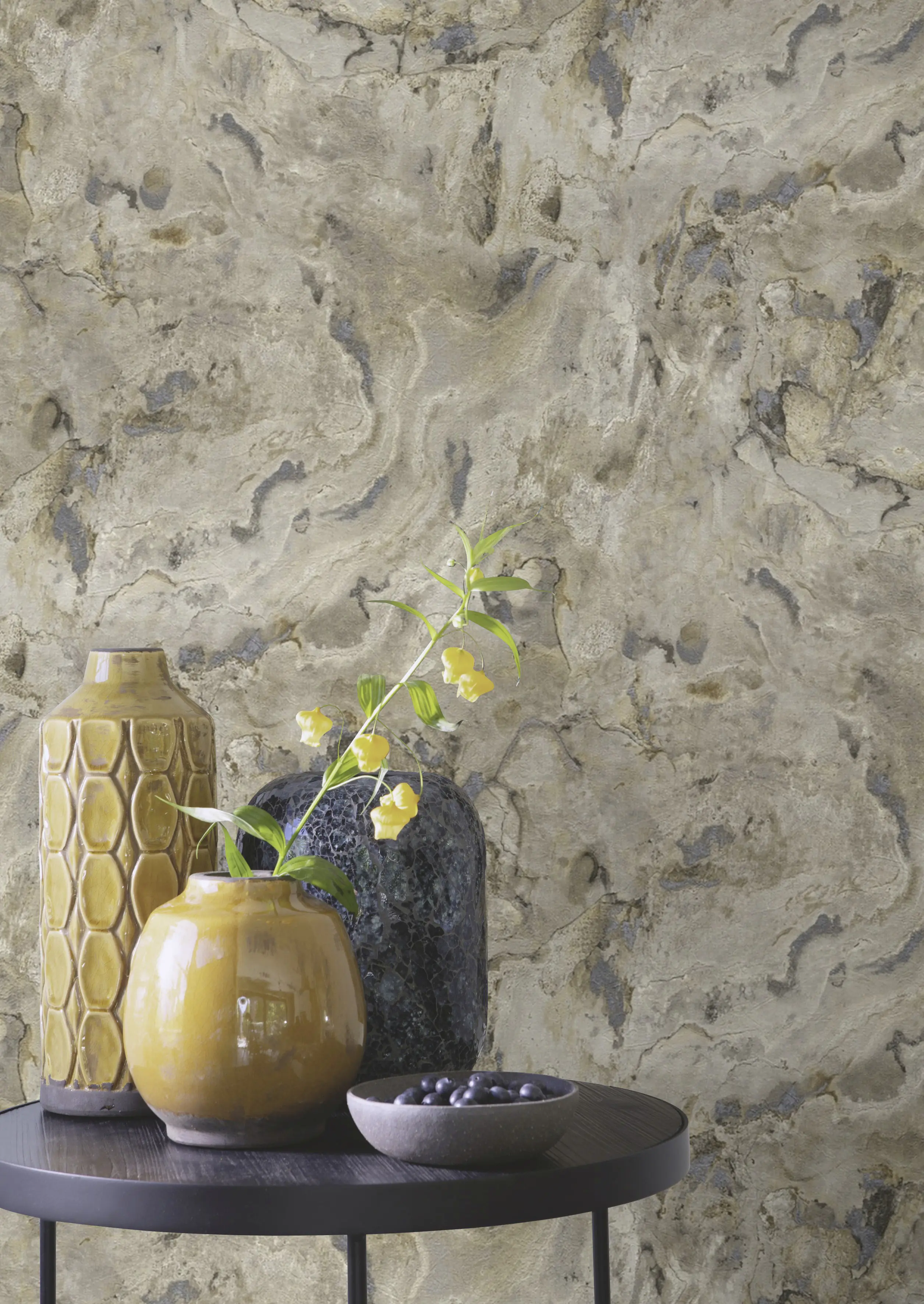 Rasch Vliestapete 514612 Selection, Steine beige-grau, 10,05 x 0,53 m