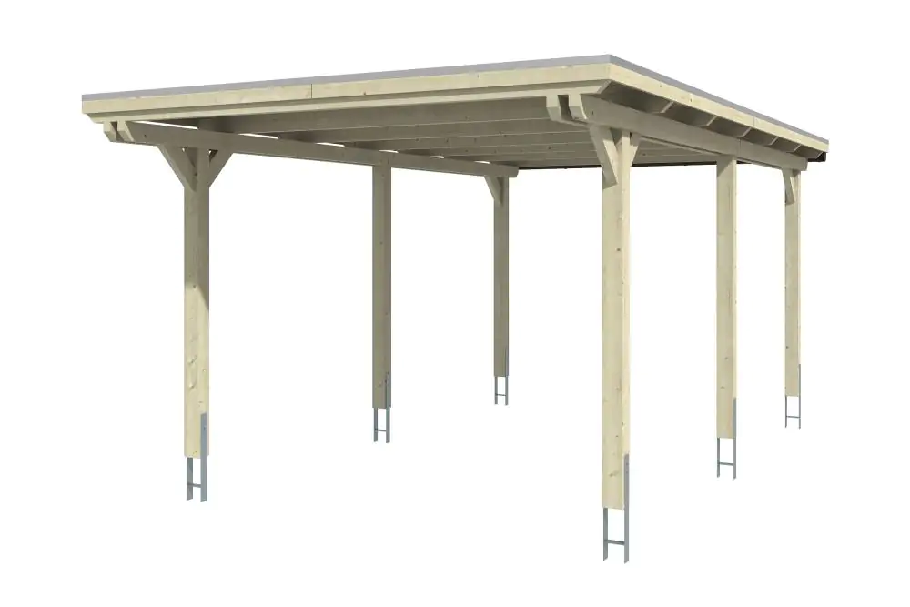 SKAN HOLZ Carport Emsland 354 x 604 cm mit Aluminiumdach