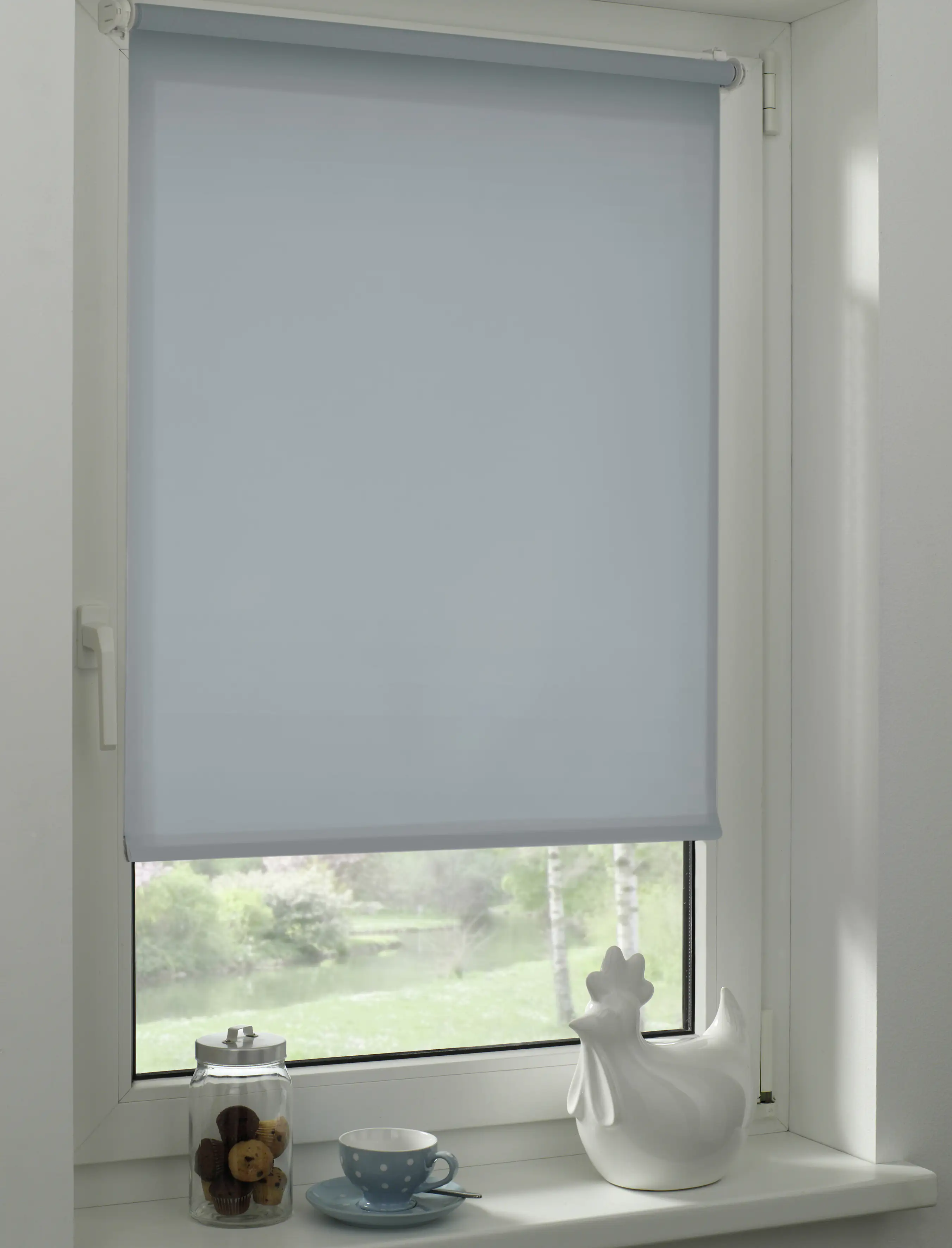 Gardinia EasyFix Rollo rauchblau 90 x 210 cm