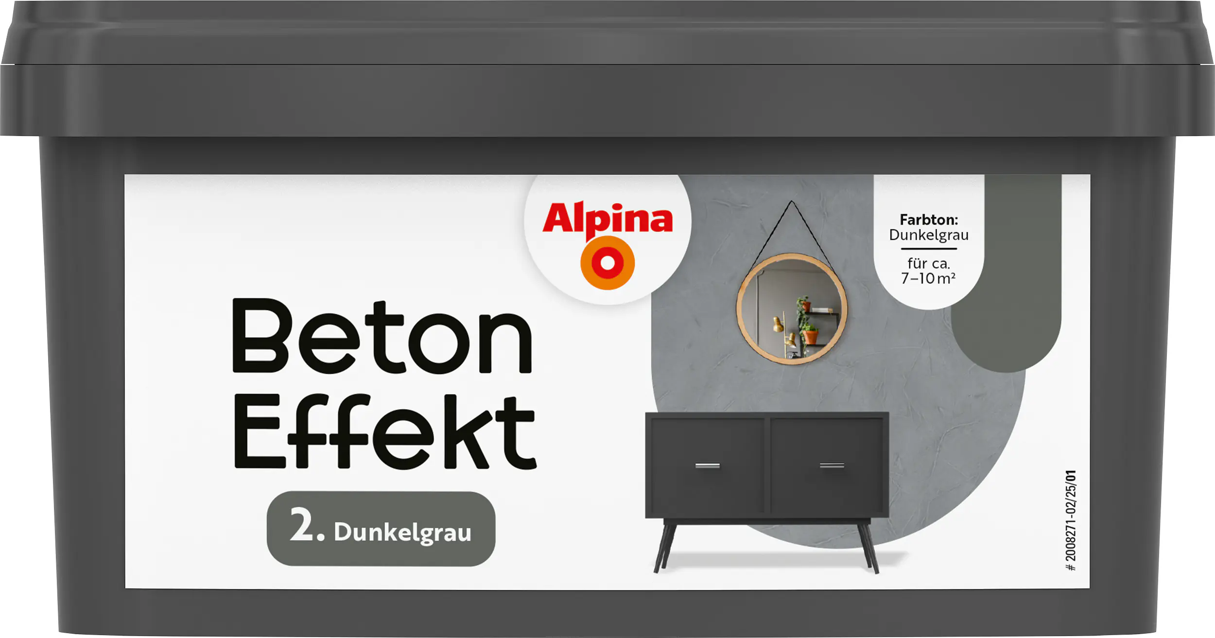 Alpina Wandfarbe Beton Effekt dunkelgrau 1 L