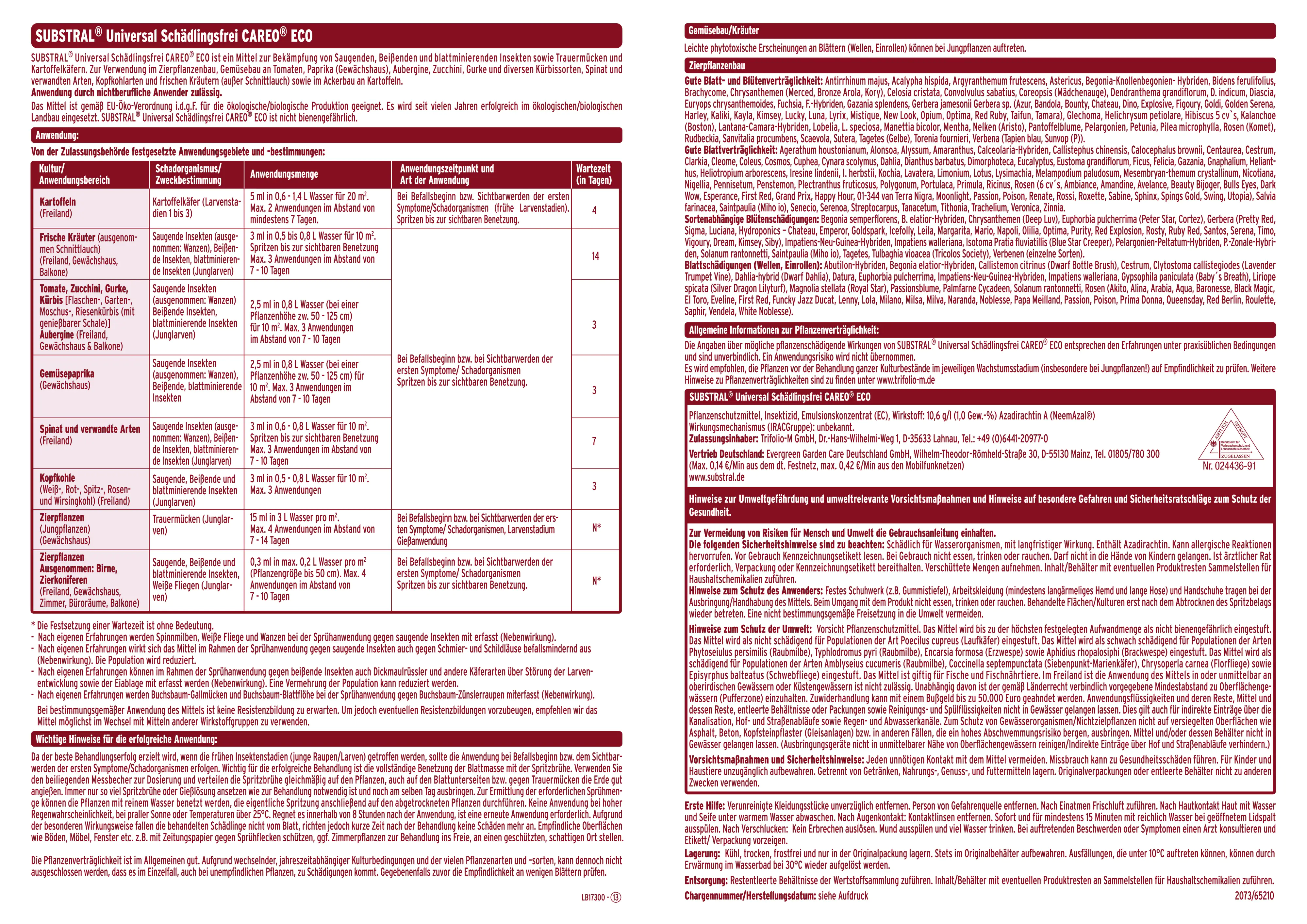 Substral Universal Schädlingsfrei Careo ECO 80 ml Substral Universal Schädlingsfrei Careo ECO 80 ml