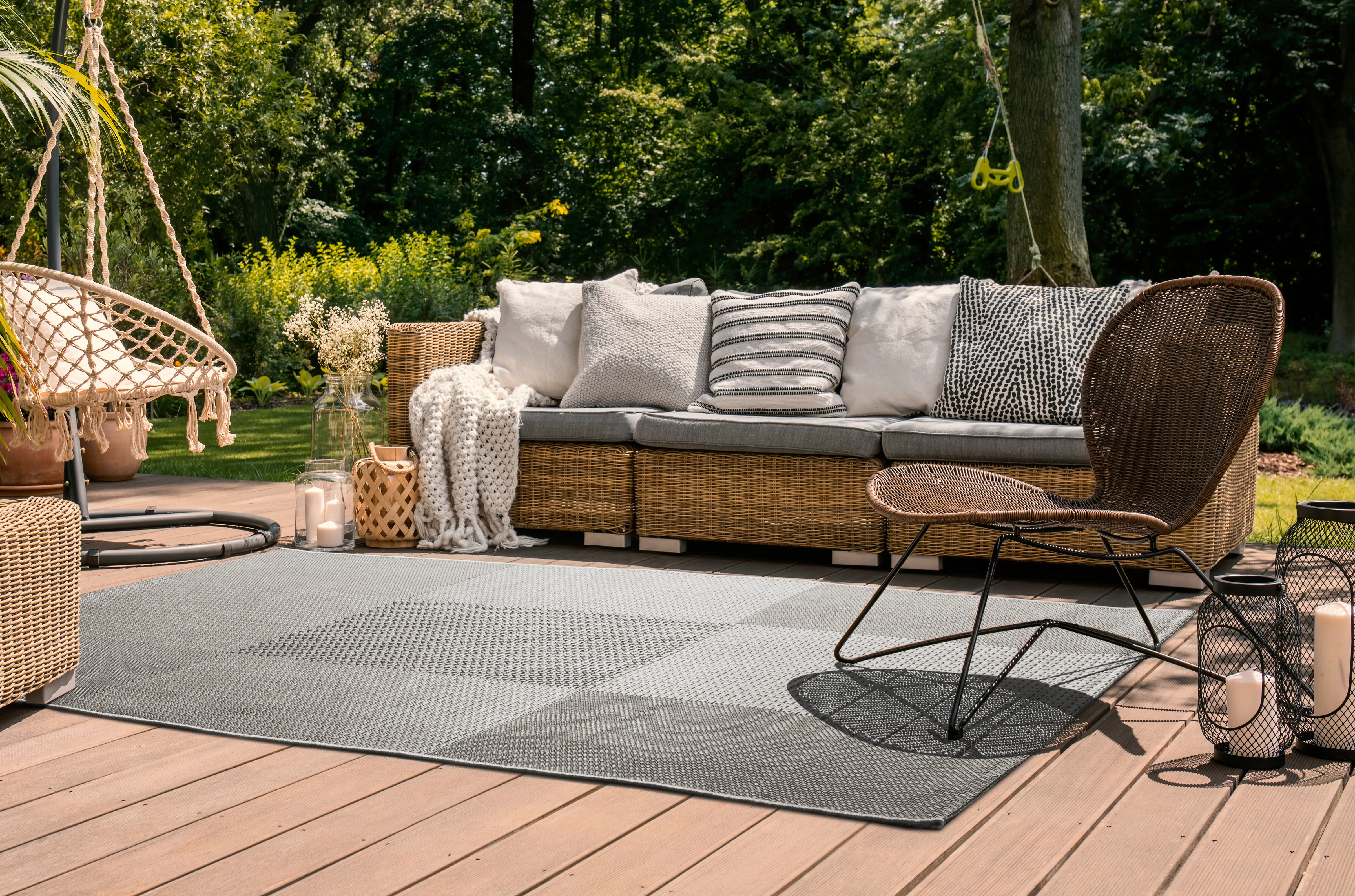 4002398907660_2 Andiamo Outdoorteppich Arizona grau-anthrazit, 160 x 230 cm