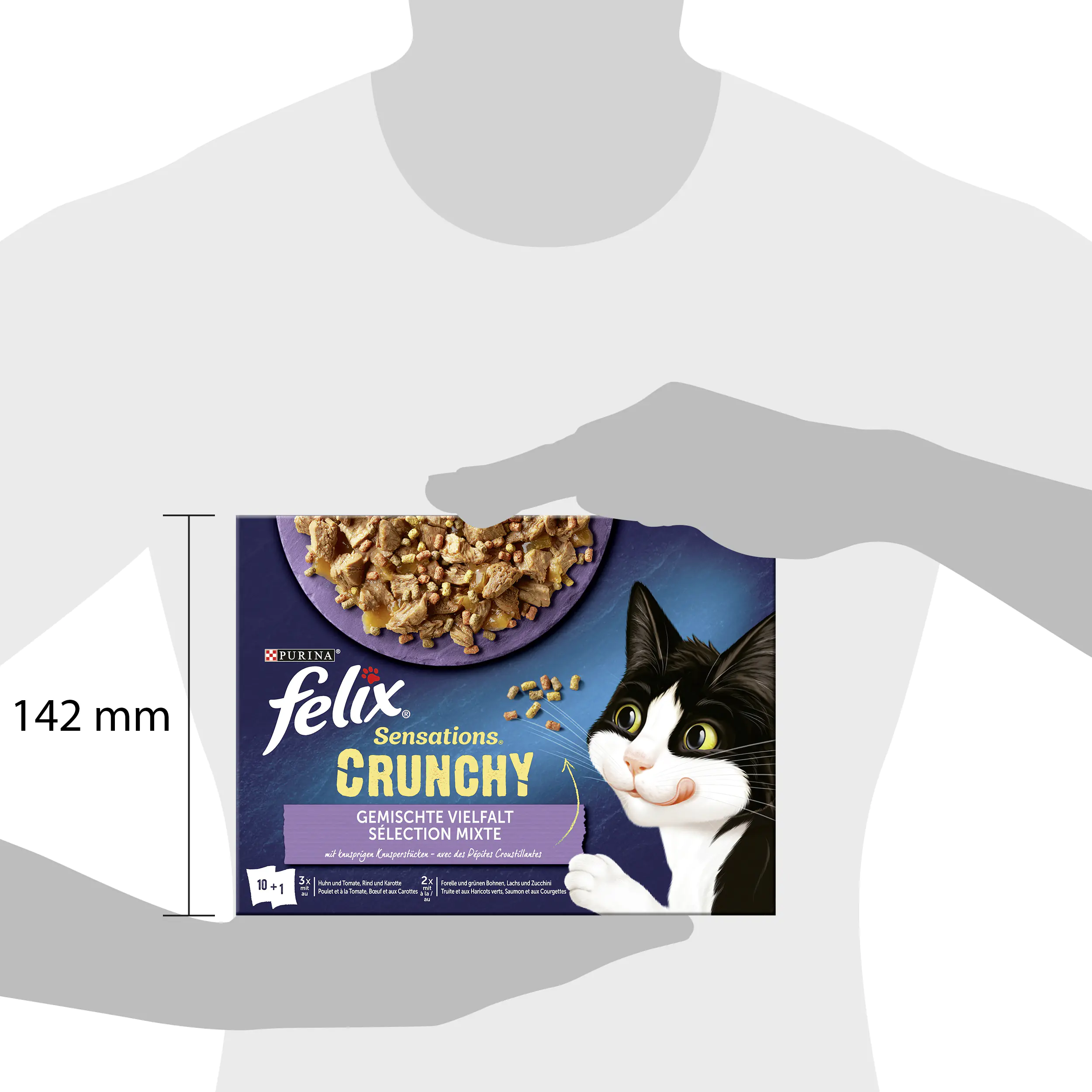 Felix Sensations Crunchy Geschmacksvielfalt mit Gemüse 10x 85g