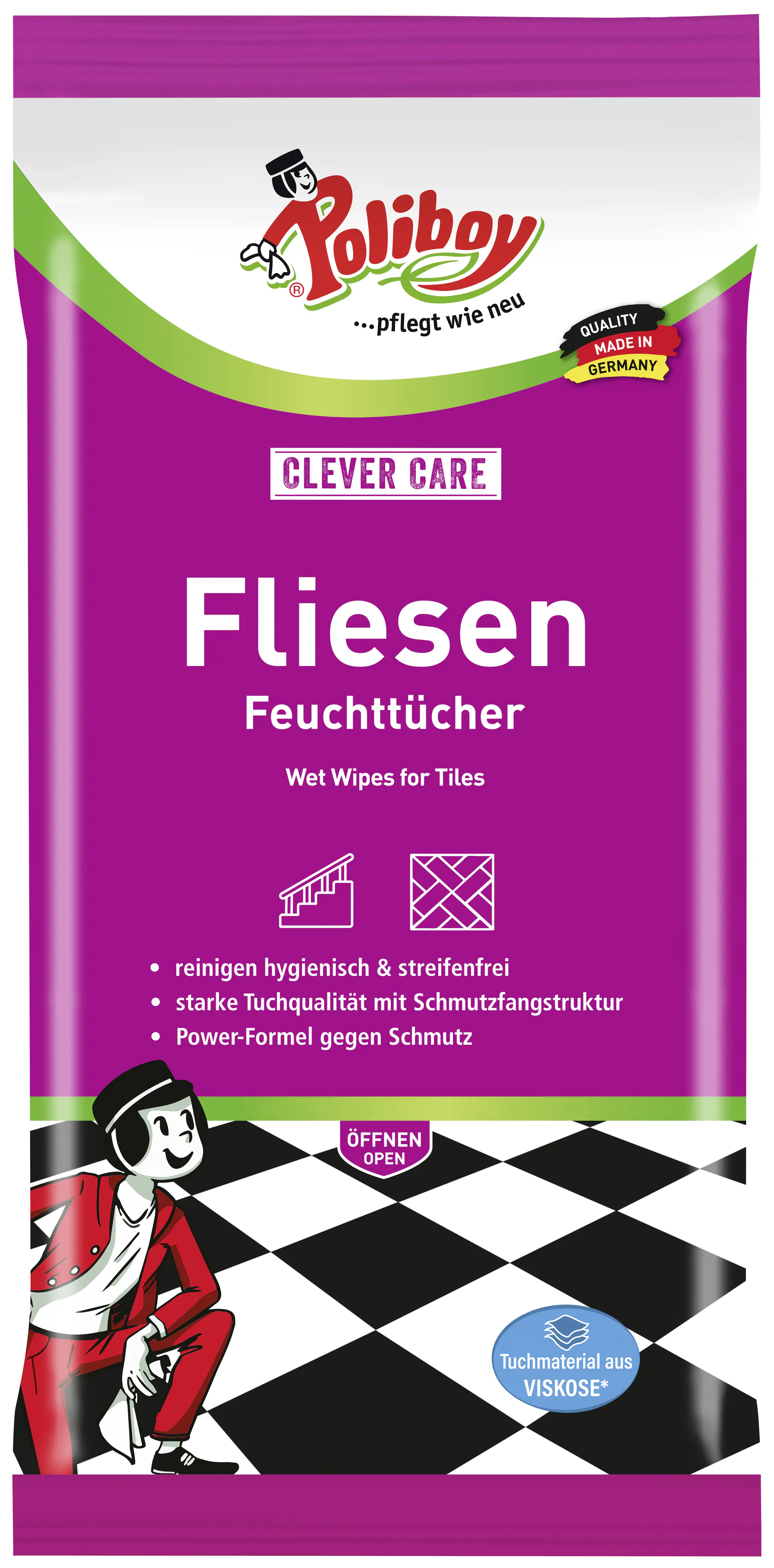 Poliboy Fliesenfeuchttücher 15 Stück