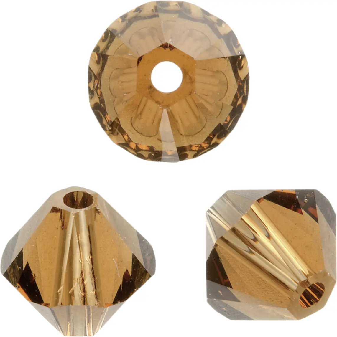 Glorex Schliffspitz Perle Swarovski 4 mm 25 Stück, smoked topaz