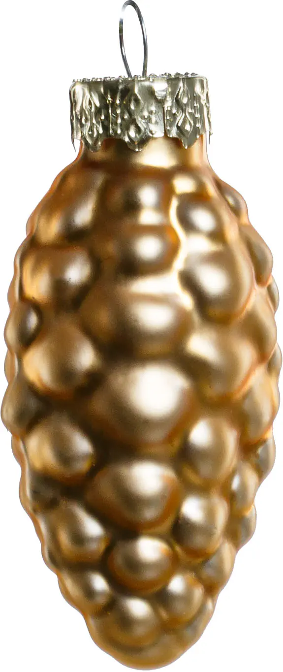 TrendLine Weihnachtskugeln Glas-Tannenzapfen 6 cm gold 12 Stück