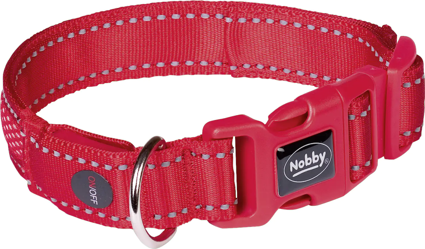Nobby Halsband Flash Mesh rot mit 3 Leuchtmodi Nobby Halsband Flash Mesh rot mit 3 Leuchtmodi