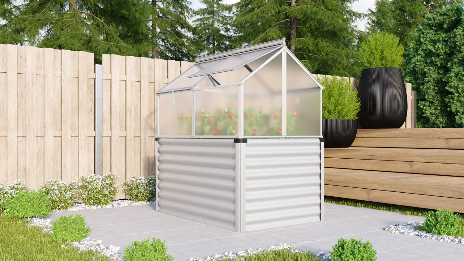 4005717210090 Vitavia Hochfrühbeet Paris 83,1 x 119 x 71,9 cm 4 mm Hohlkammerplatten