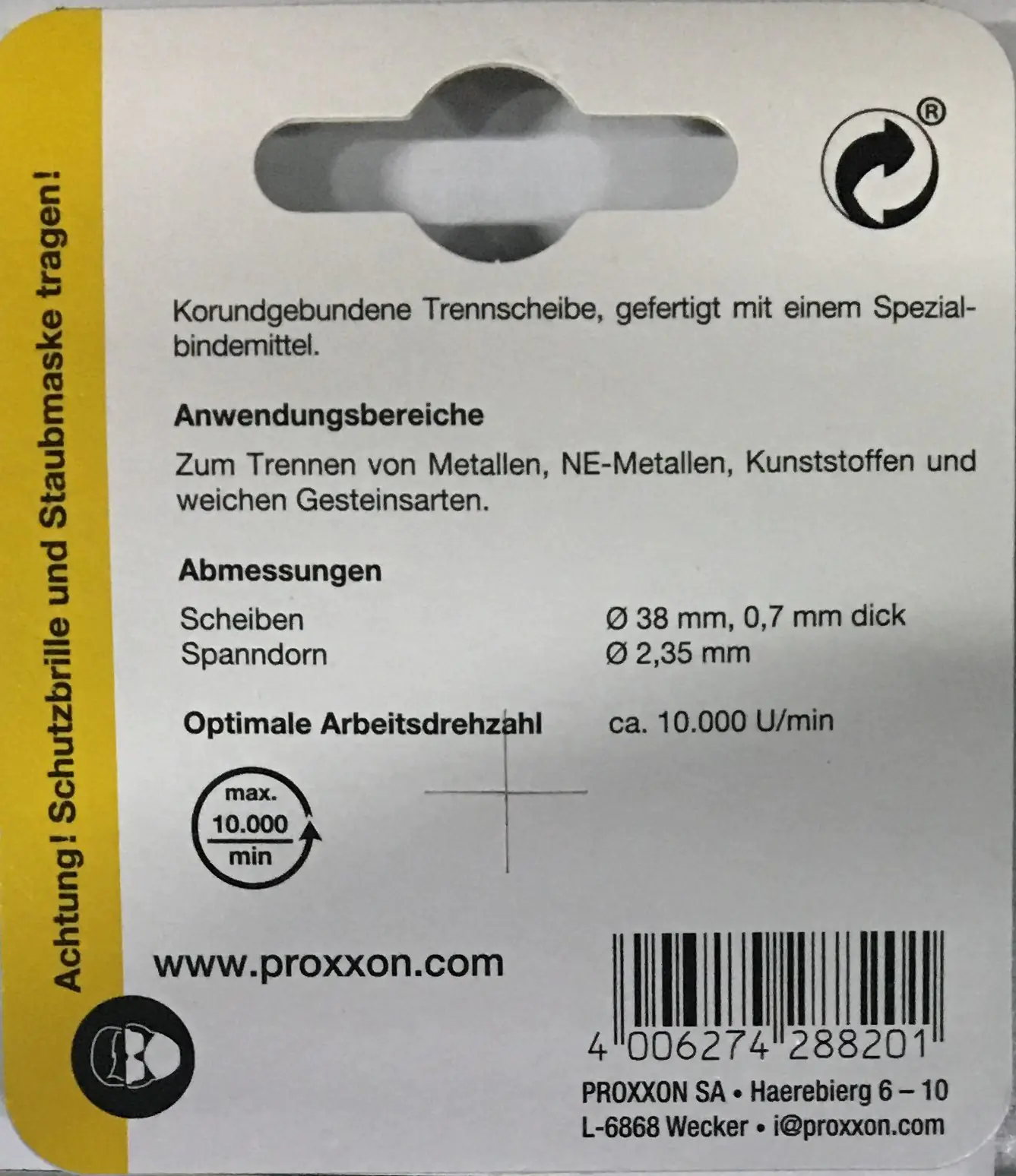 Proxxon Micromot Trennscheiben Ø 38 mm