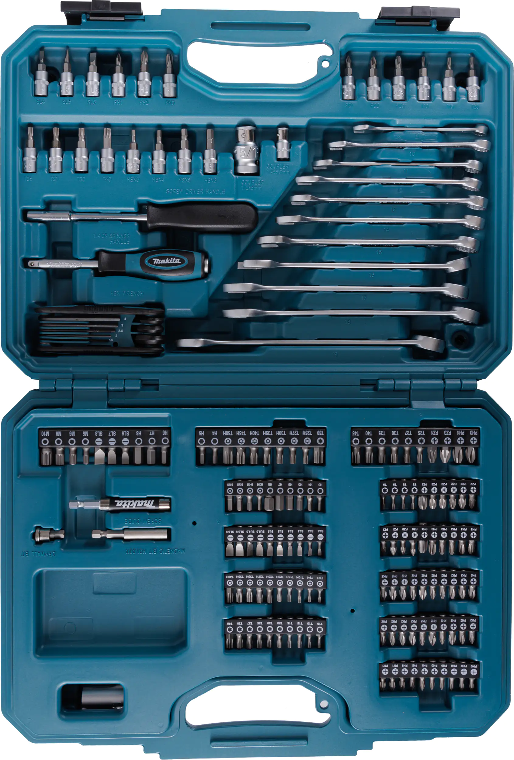 Makita Werkzeugkoffer E-10883 221-teilig 1/4" + 1/2" Makita Werkzeugkoffer E-10883 221-teilig 1/4" + 1/2"