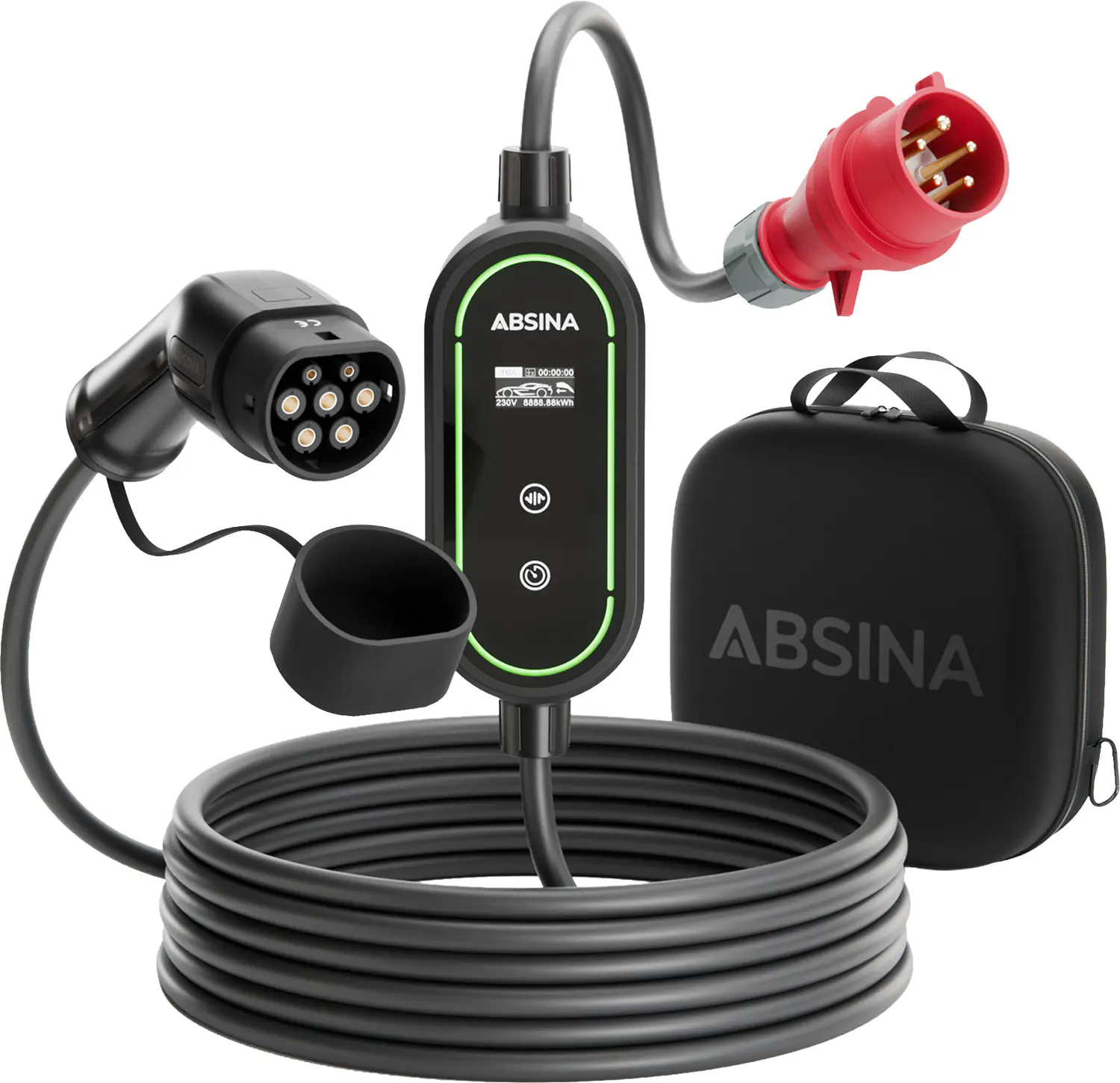 Absina mobile Ladestation Wallbox Typ 2 11 kW 6,4 m Kabel