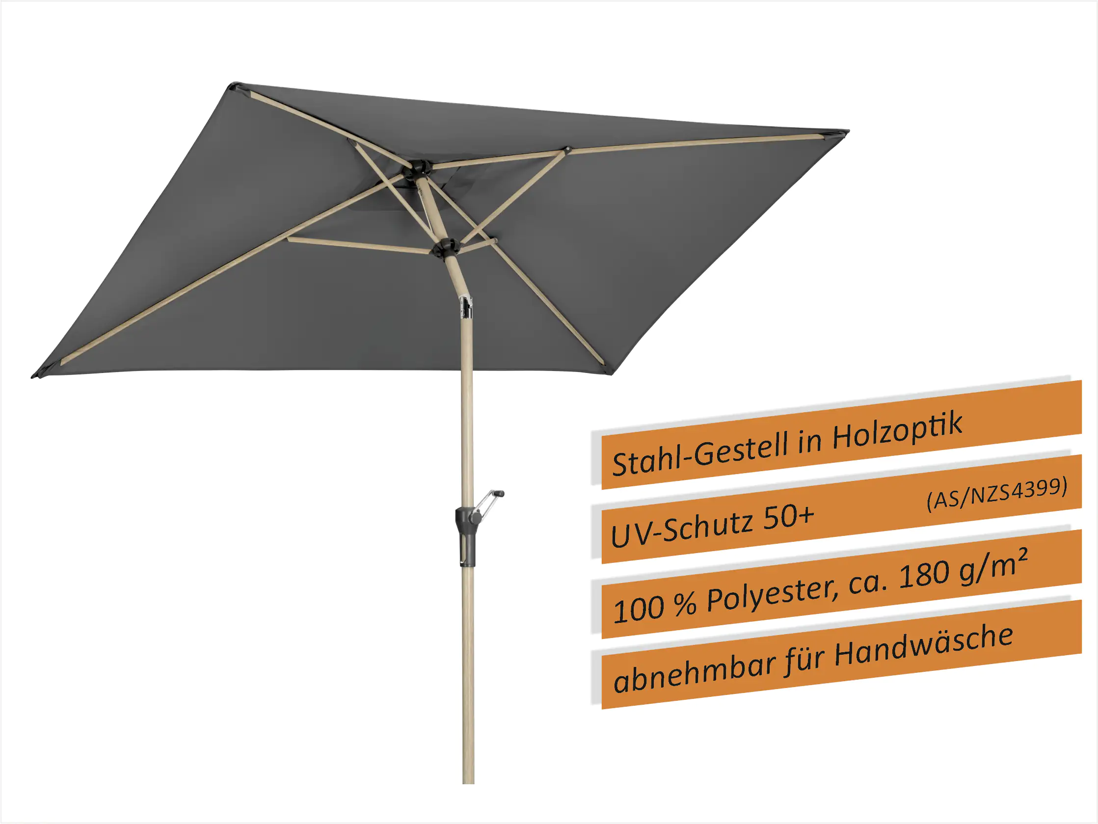 Schneider Sonnenschirm Cordoba anthrazit 230 x 150 cm