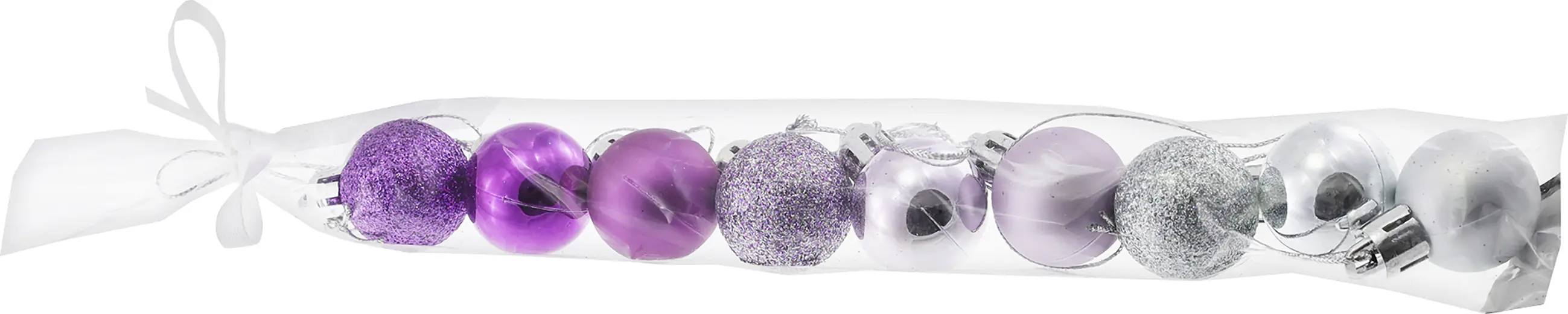 Weihnachtskugeln aus Kunststoff Ø 2 cm pink-silber-eisblau 9 Stück