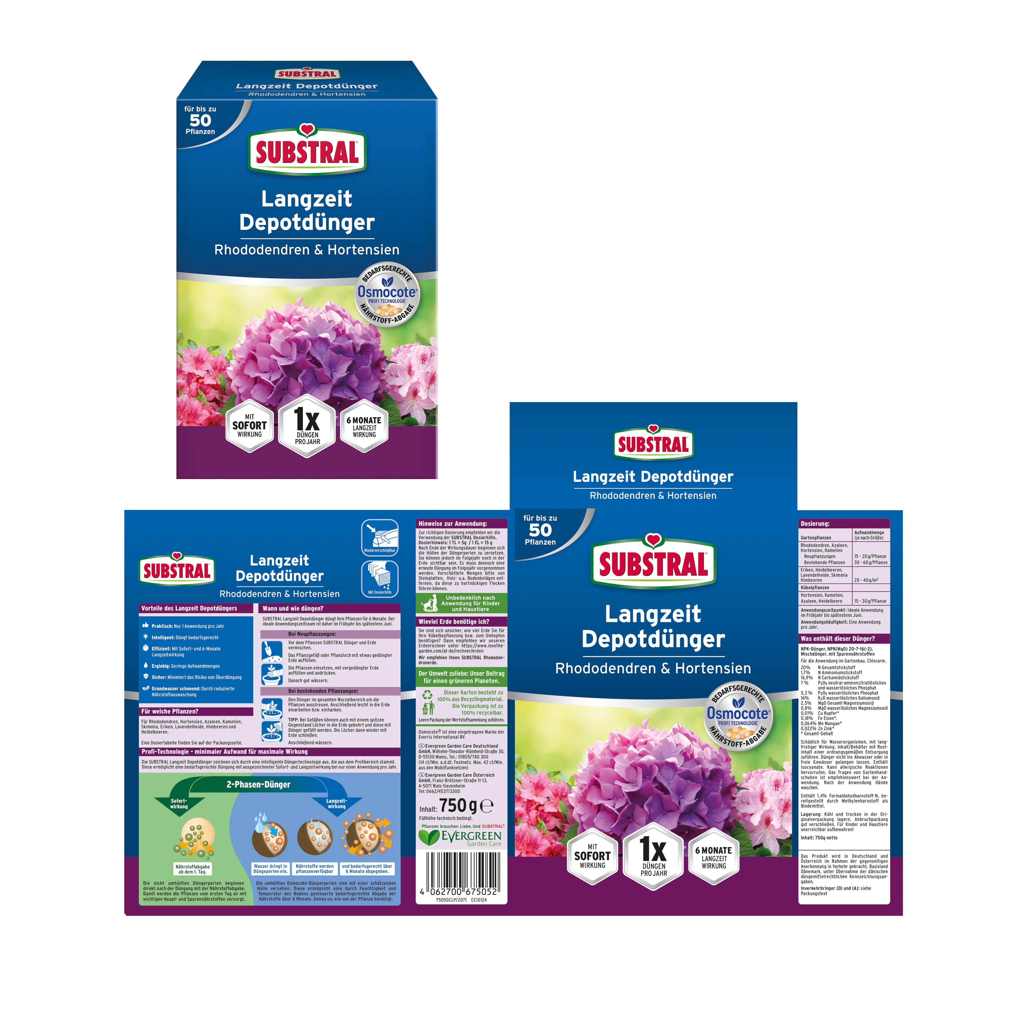 Substral Langzeit Depotdünger Rhododendren und Hortensien 750 g