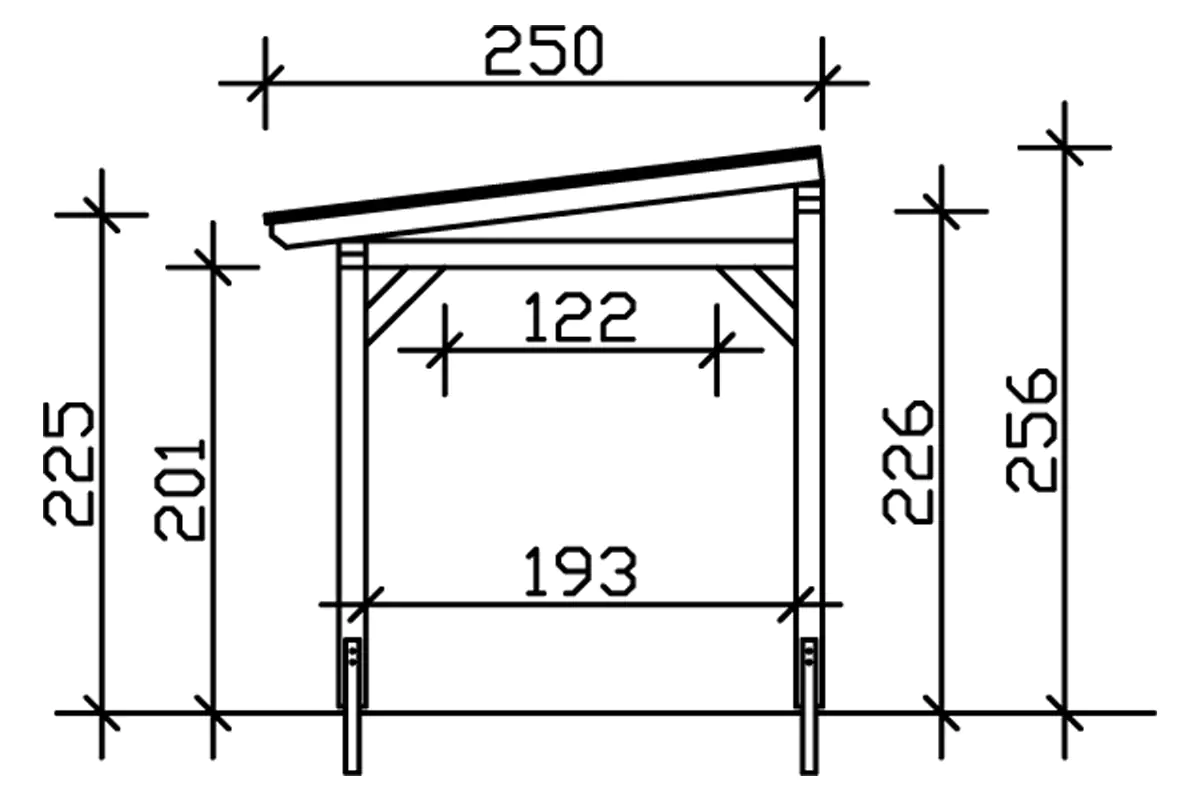 SKAN HOLZ Terrassenüberdachung Siena 648 x 250 cm Leimholz