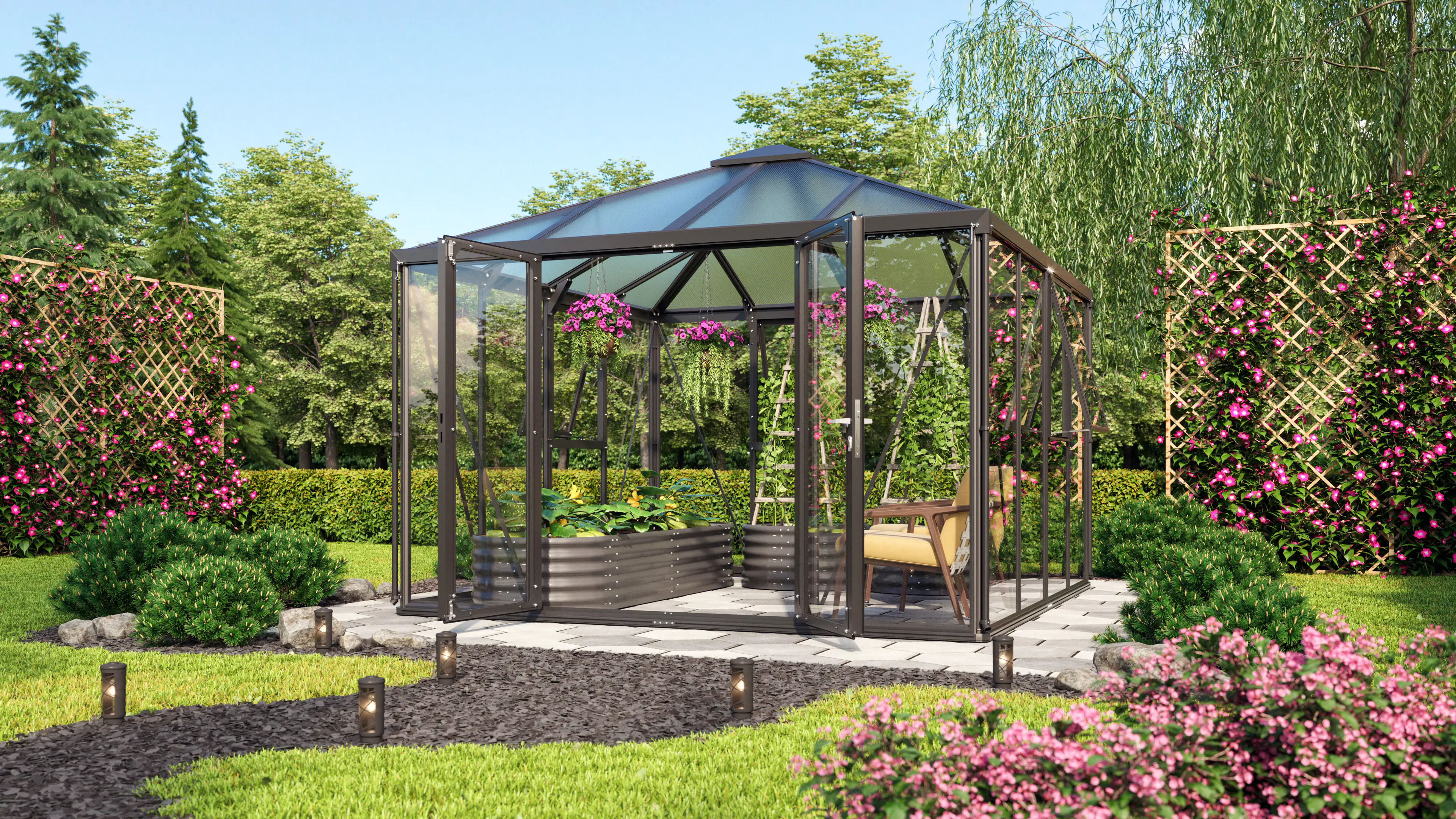 Vitavia Premium-Gewächshaus Minos 10200 317 x 322 cm 3 mm Sicherheitsglas Vitavia Premium-Gewächshaus Minos 10200 317 x 322 cm 3 mm Sicherheitsglas