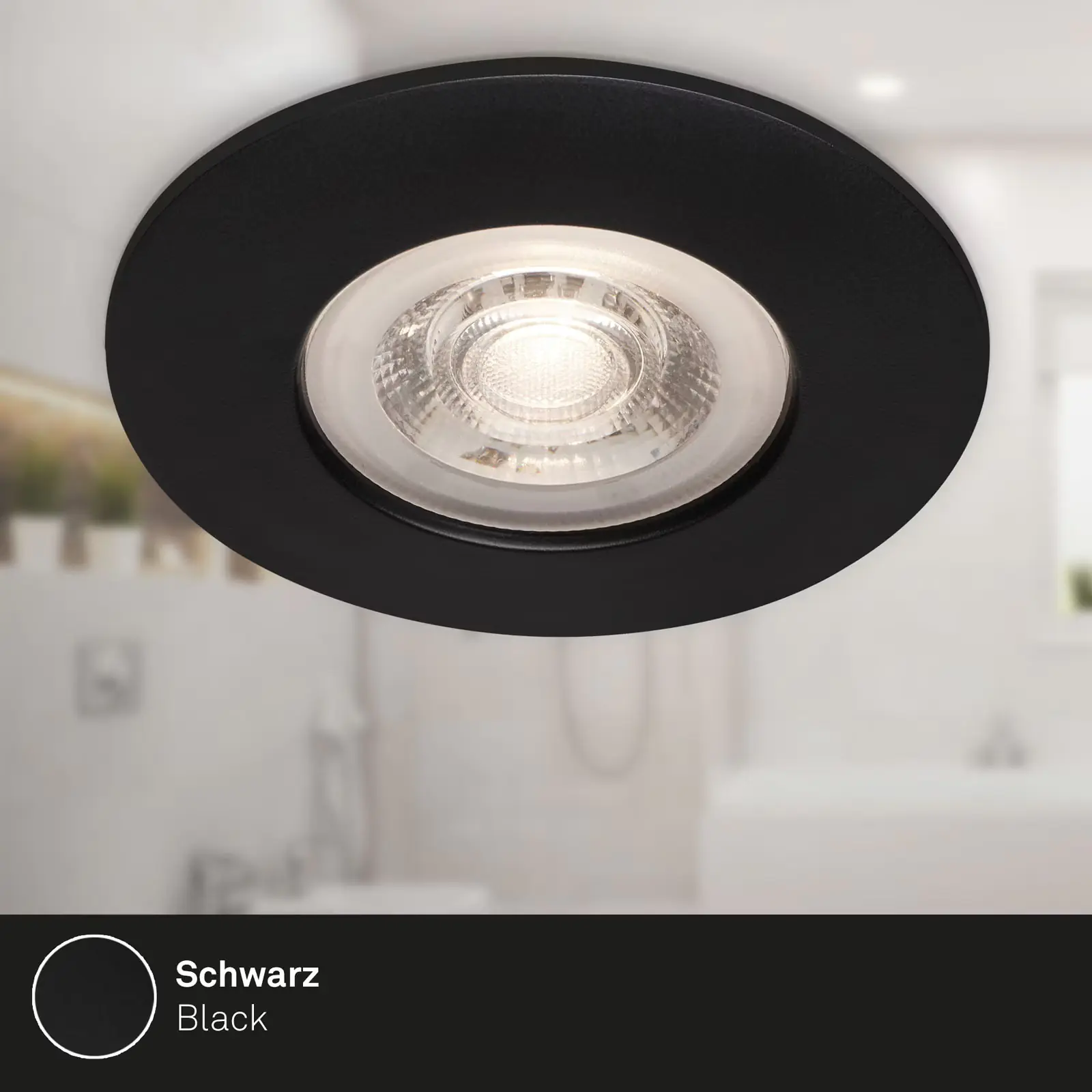 Briloner LED-Einbauleuchten Kulana 4er Set Mini 4,9W 480lm schwarz-matt